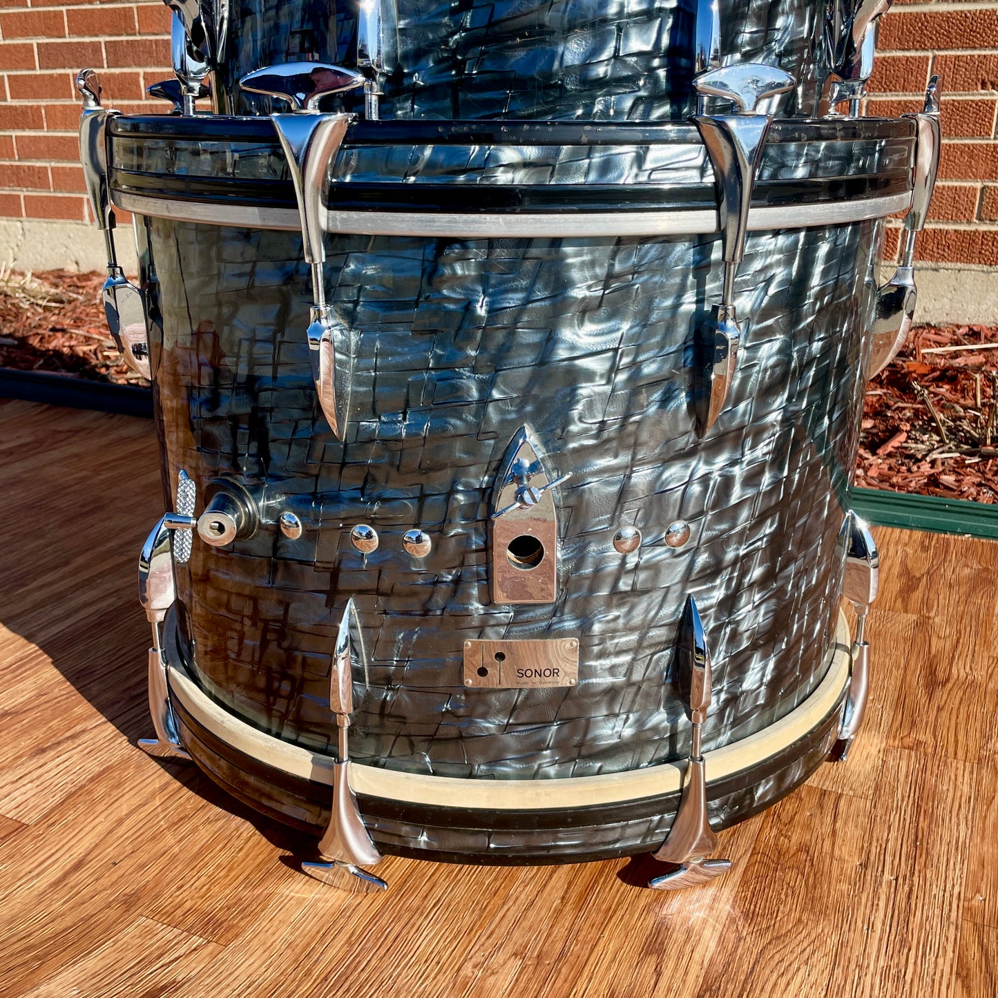 1960s Sonor Teardrop Drum Set Slate/Black Diamond Pearl 20/13/16