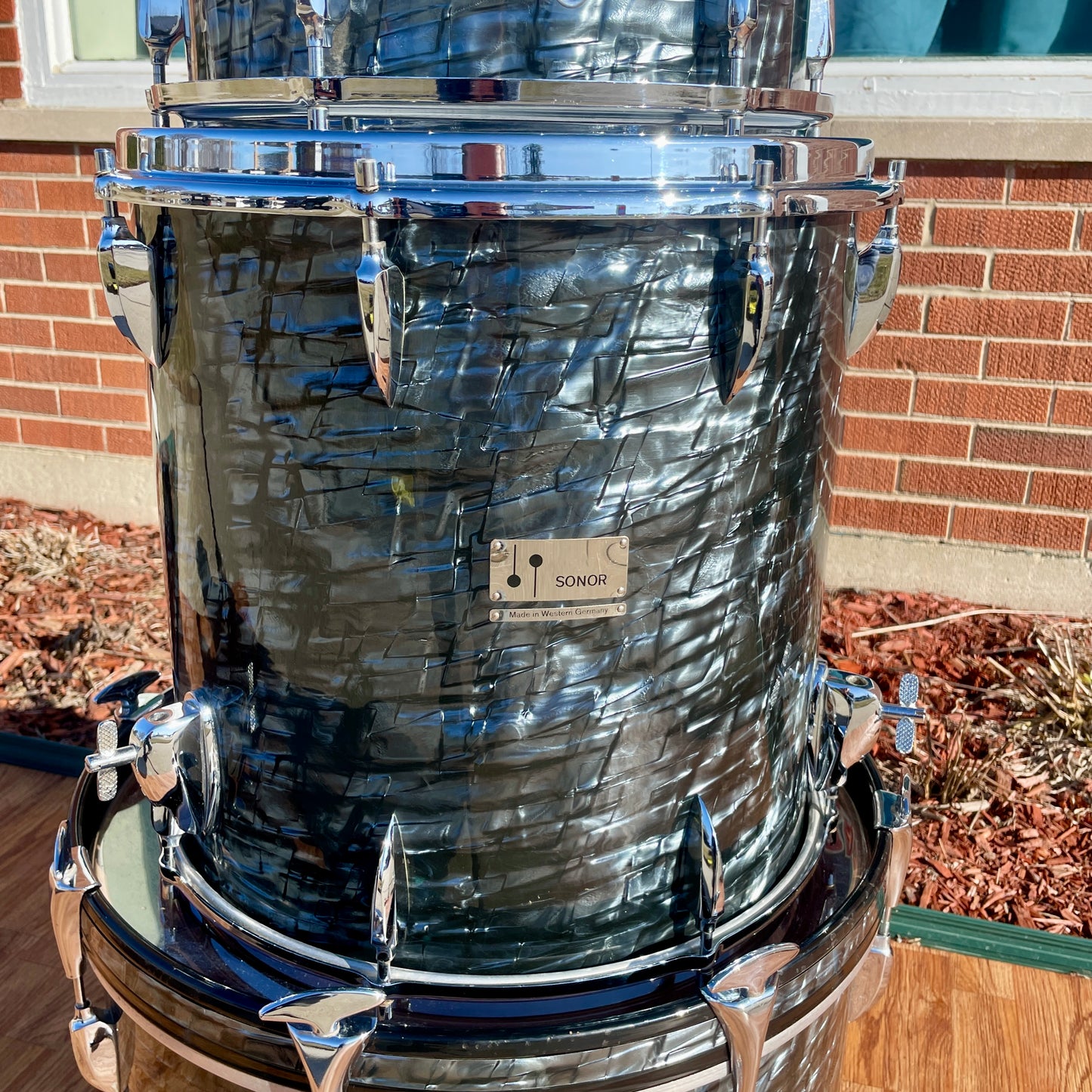 1960s Sonor Teardrop Drum Set Slate/Black Diamond Pearl 20/13/16