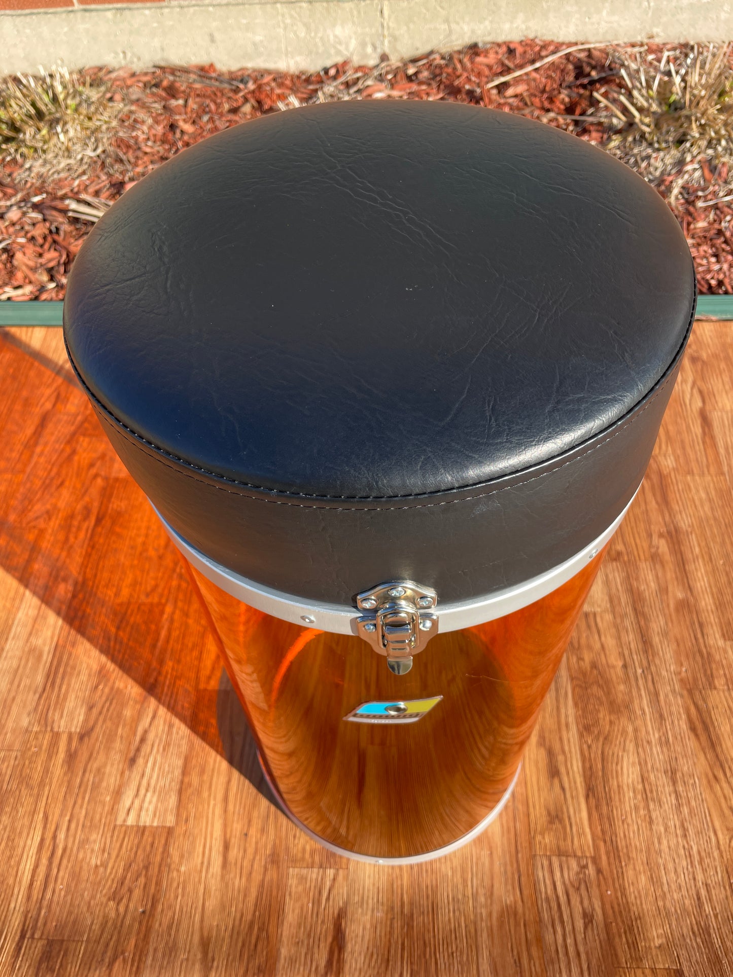 1970s Ludwig Amber Vistalite Canister Throne