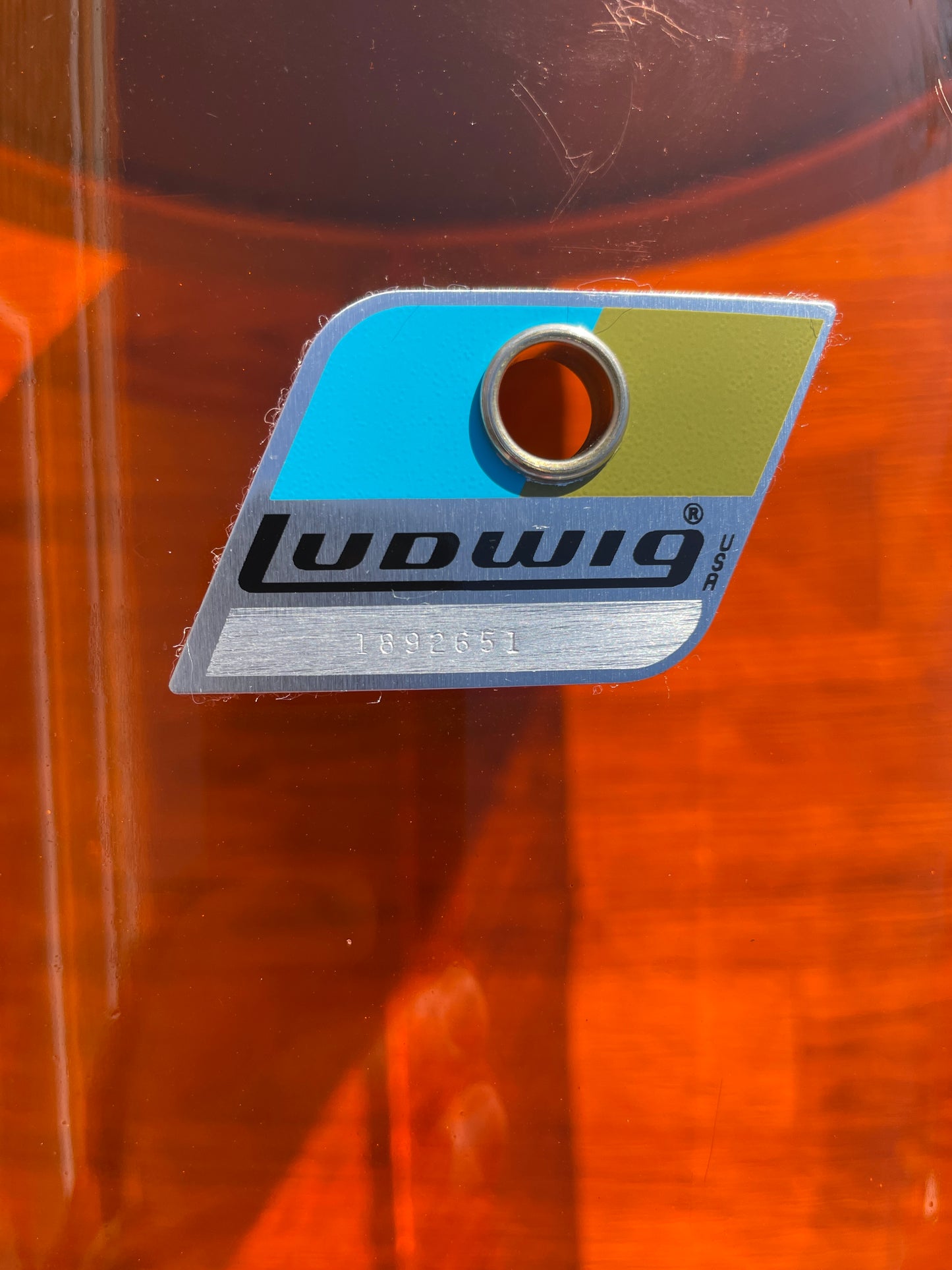 1970s Ludwig Amber Vistalite Canister Throne