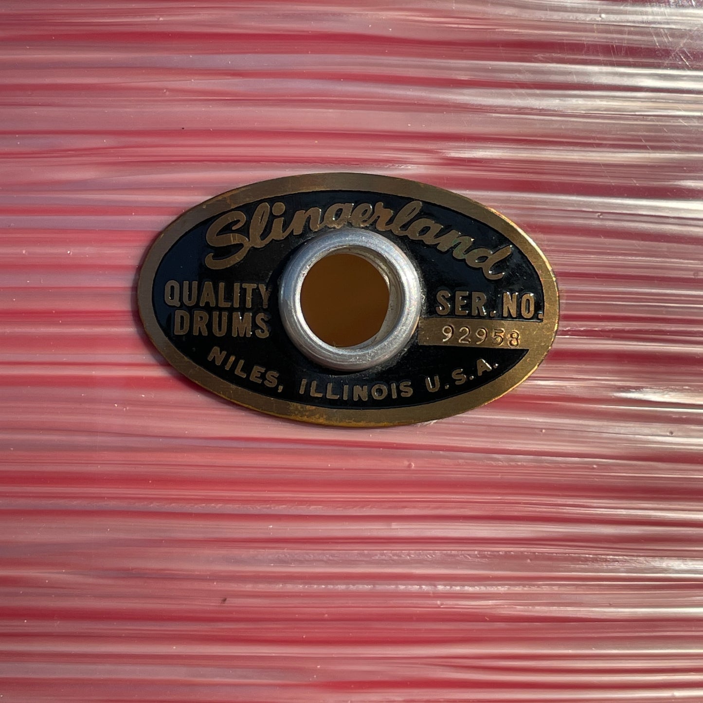 1966 Slingerland 5.5x14 Artist Model No. 153 Snare Drum Red Ripple Pearl