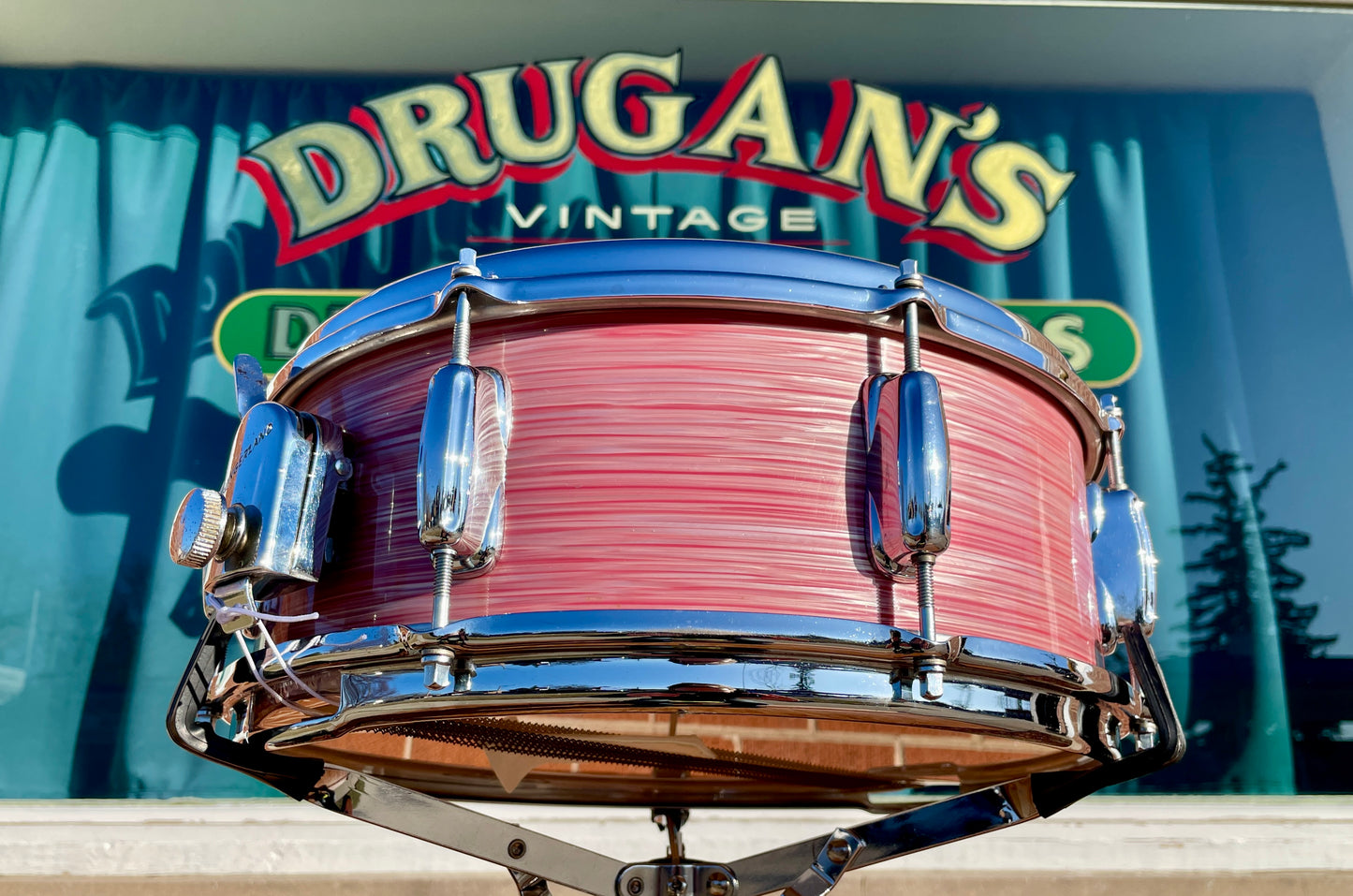 1966 Slingerland 5.5x14 Artist Model No. 153 Snare Drum Red Ripple Pearl
