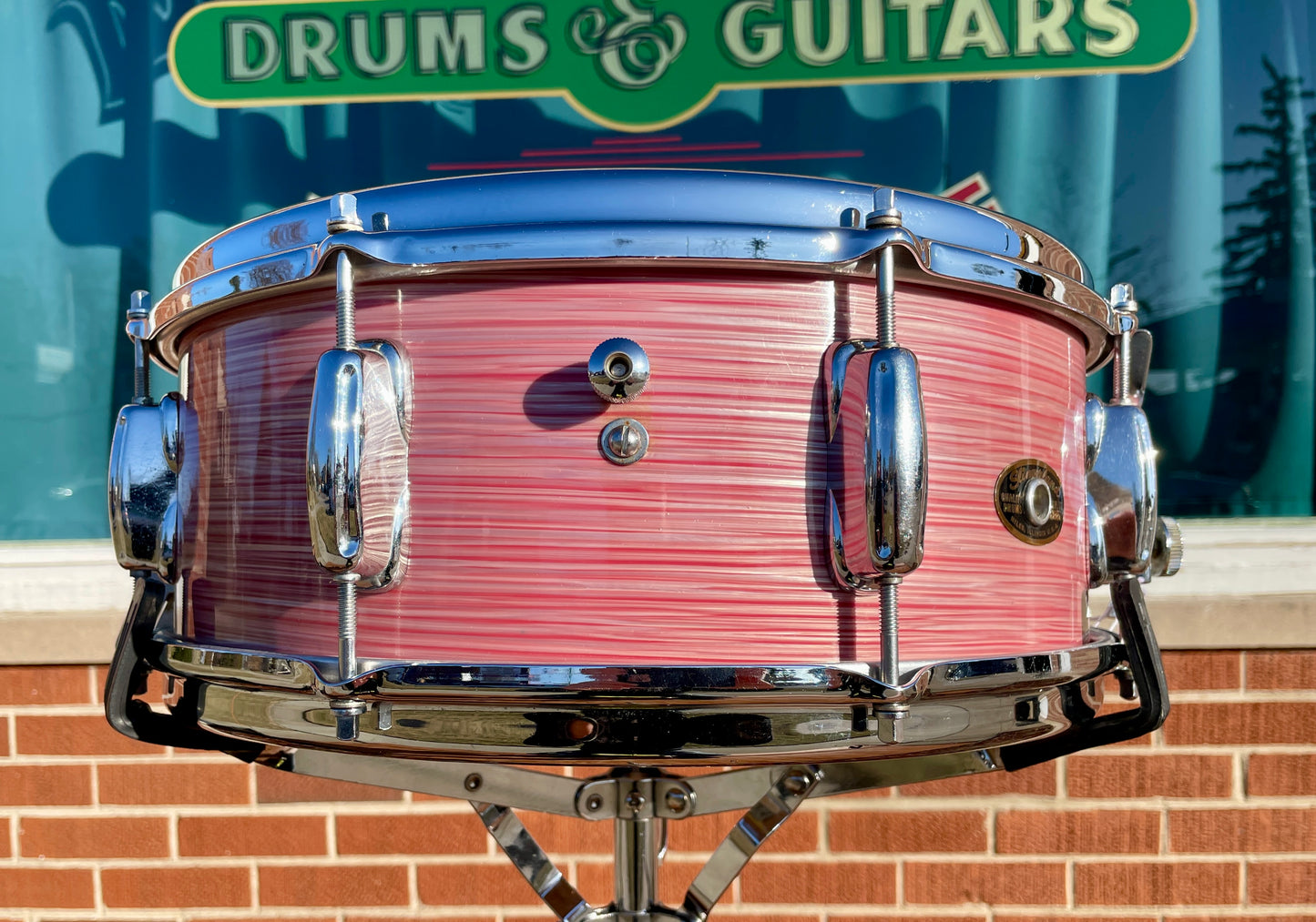 1966 Slingerland 5.5x14 Artist Model No. 153 Snare Drum Red Ripple Pearl