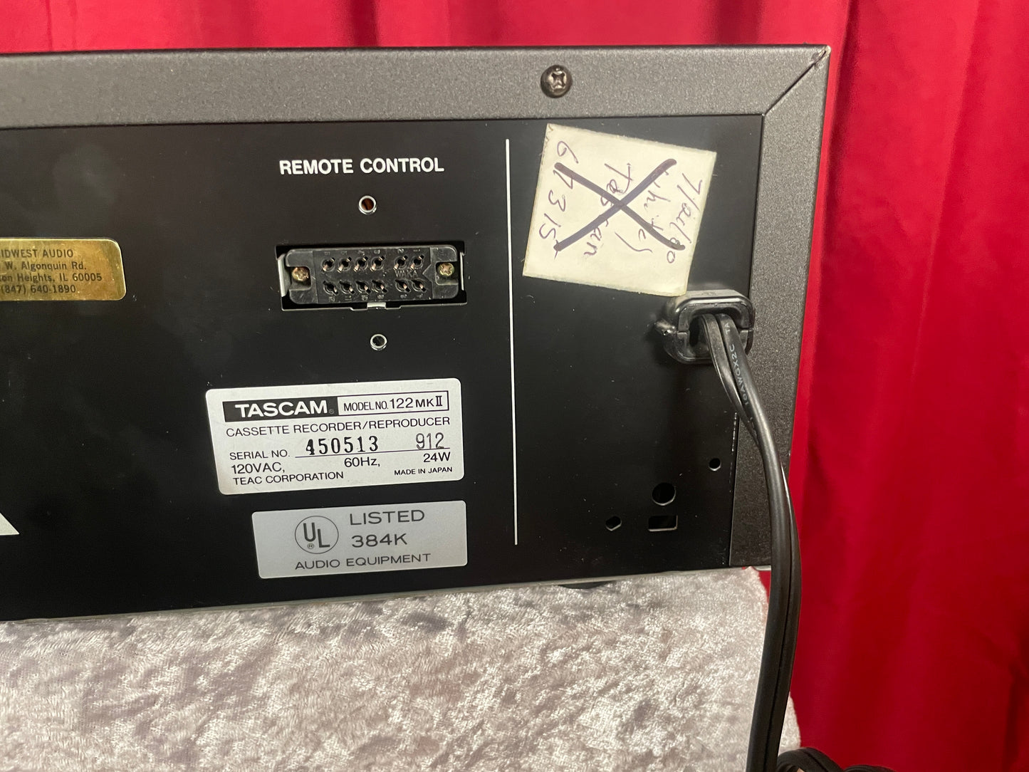 Tascam 122 MKII Pro 3-Head Cassette Tape Deck - Fully Serviced 1 Year Warranty