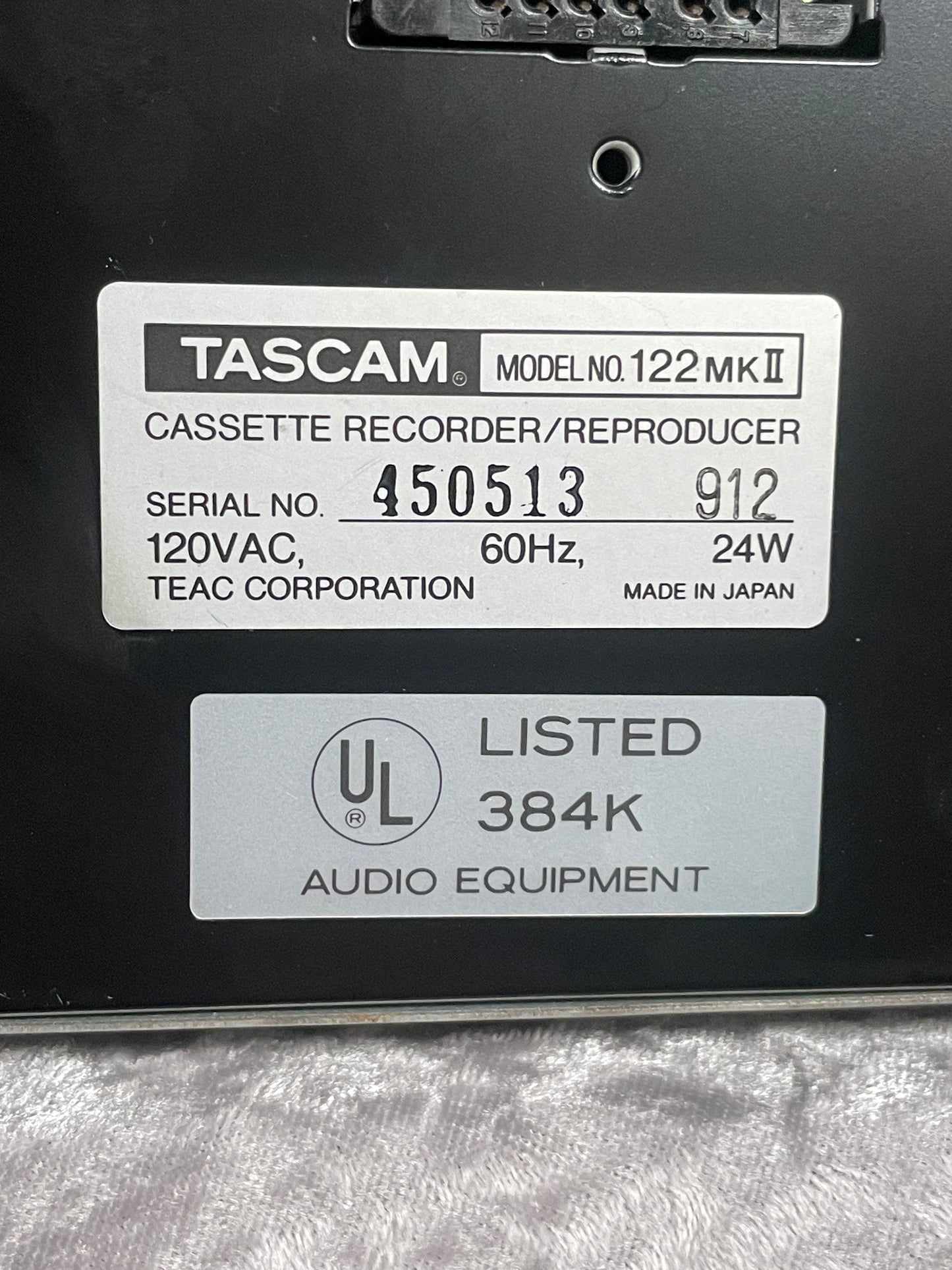 Tascam 122 MKII Pro 3-Head Cassette Tape Deck - Fully Serviced 1 Year Warranty