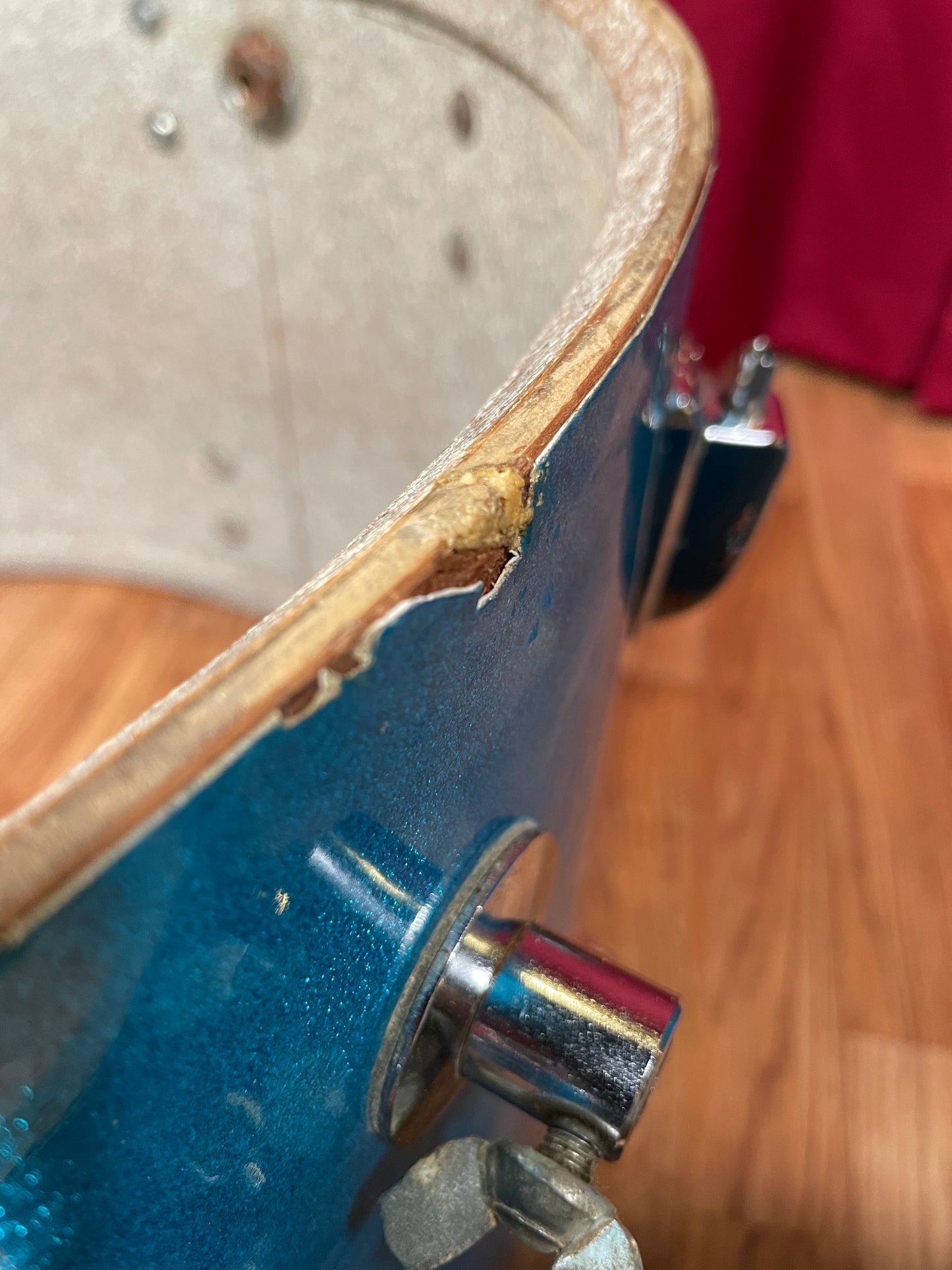 1970s Ludwig Standard S-330 Hollywood Drum Set Blue Mist Sparkle 22/12/13/16 Factory Classic Lugs