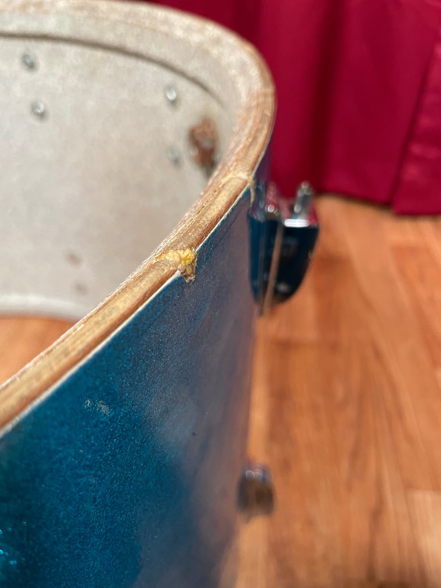 1970s Ludwig Standard S-330 Hollywood Drum Set Blue Mist Sparkle 22/12/13/16 Factory Classic Lugs