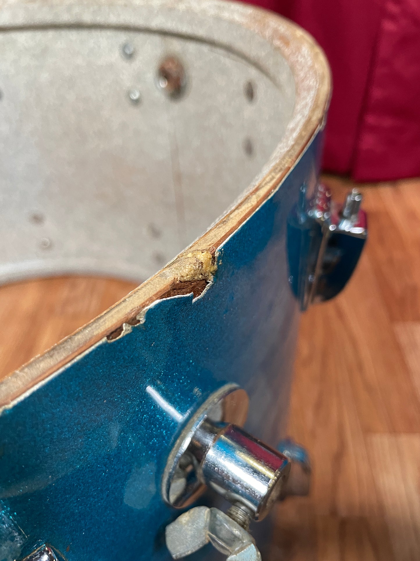 1970s Ludwig Standard S-330 Hollywood Drum Set Blue Mist Sparkle 22/12/13/16 Factory Classic Lugs