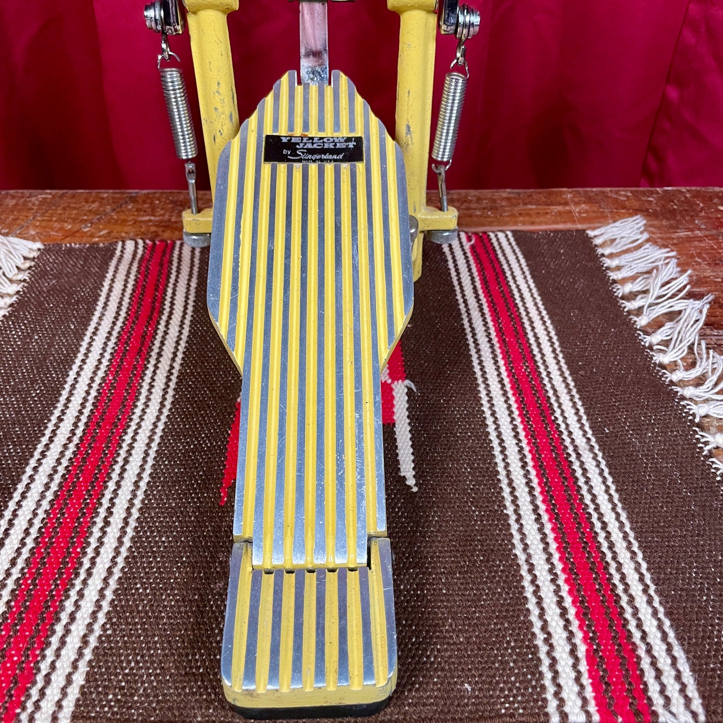 1970s Slingerland Yellow Jacket No. 943 Bass Drum Pedal w/ Wood Beater