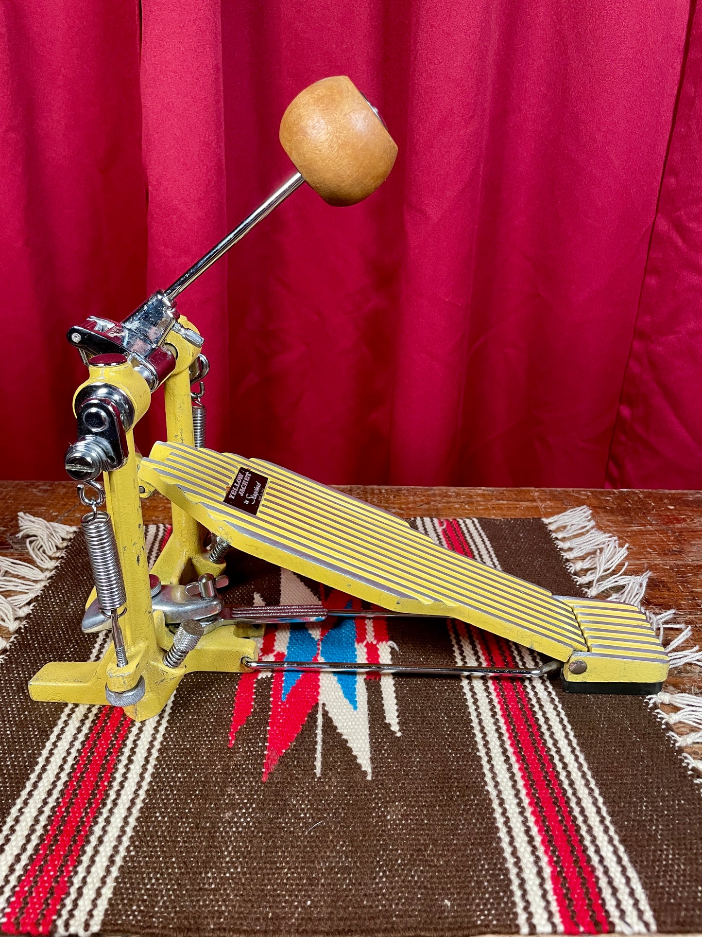 1970s Slingerland Yellow Jacket No. 943 Bass Drum Pedal w/ Wood Beater