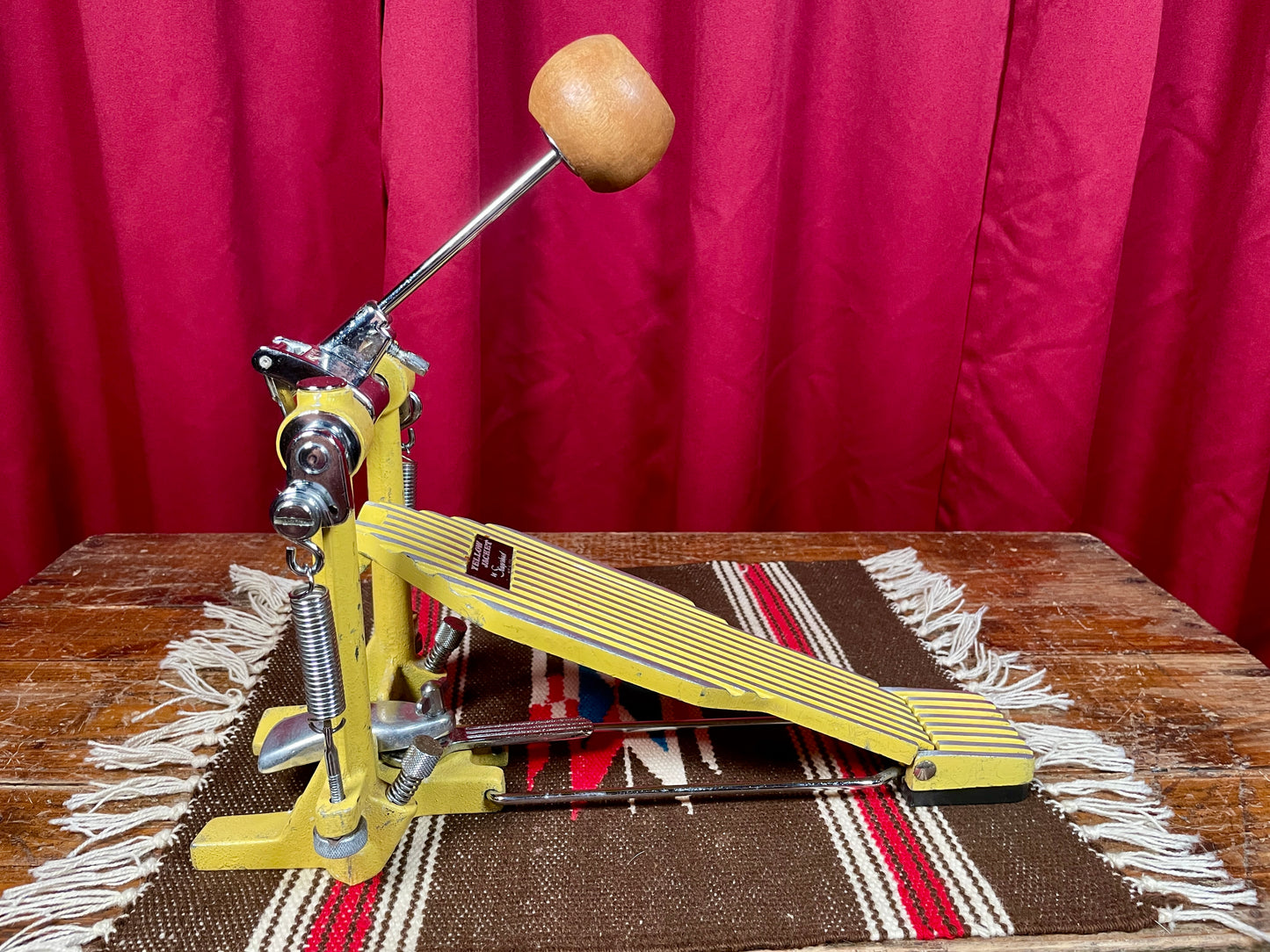 1970s Slingerland Yellow Jacket No. 943 Bass Drum Pedal w/ Wood Beater