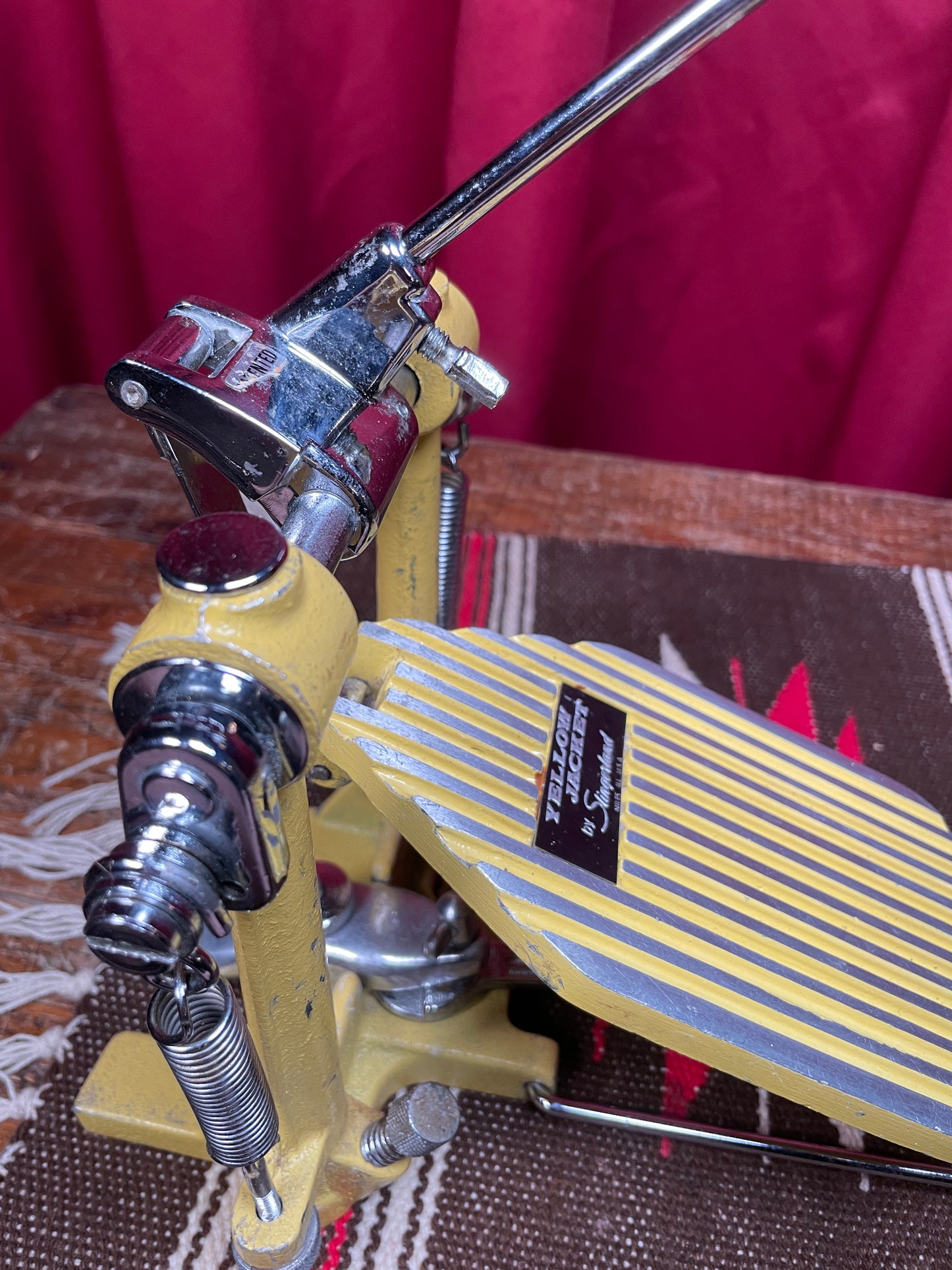 1970s Slingerland Yellow Jacket No. 943 Bass Drum Pedal w/ Wood Beater