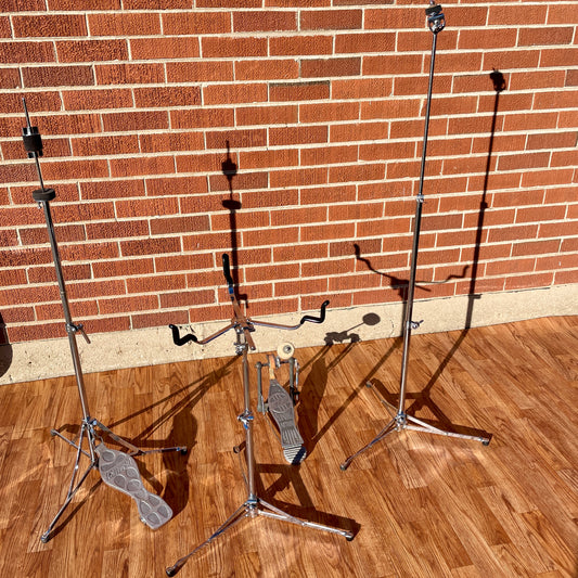 Vintage 1960s Gretsch Round Badge Flat Base Hardware/Cymbal Stand Pack 4pc