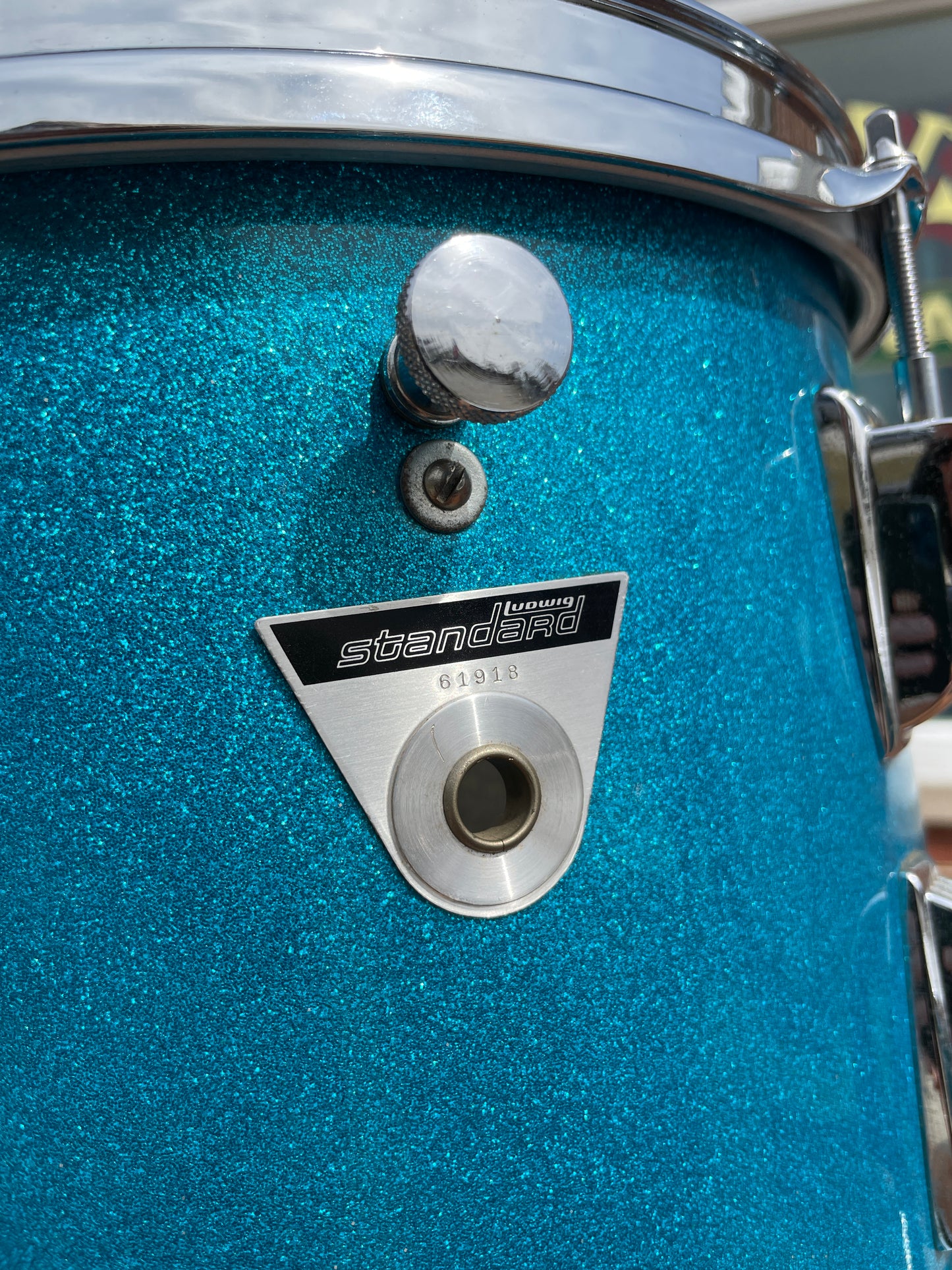 1970s Ludwig Standard S-330 Hollywood Drum Set Blue Mist Sparkle 22/12/13/16 Factory Classic Lugs