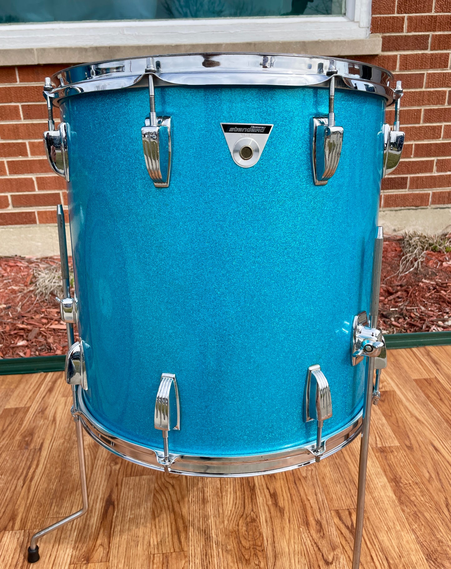 1970s Ludwig Standard S-330 Hollywood Drum Set Blue Mist Sparkle 22/12/13/16 Factory Classic Lugs