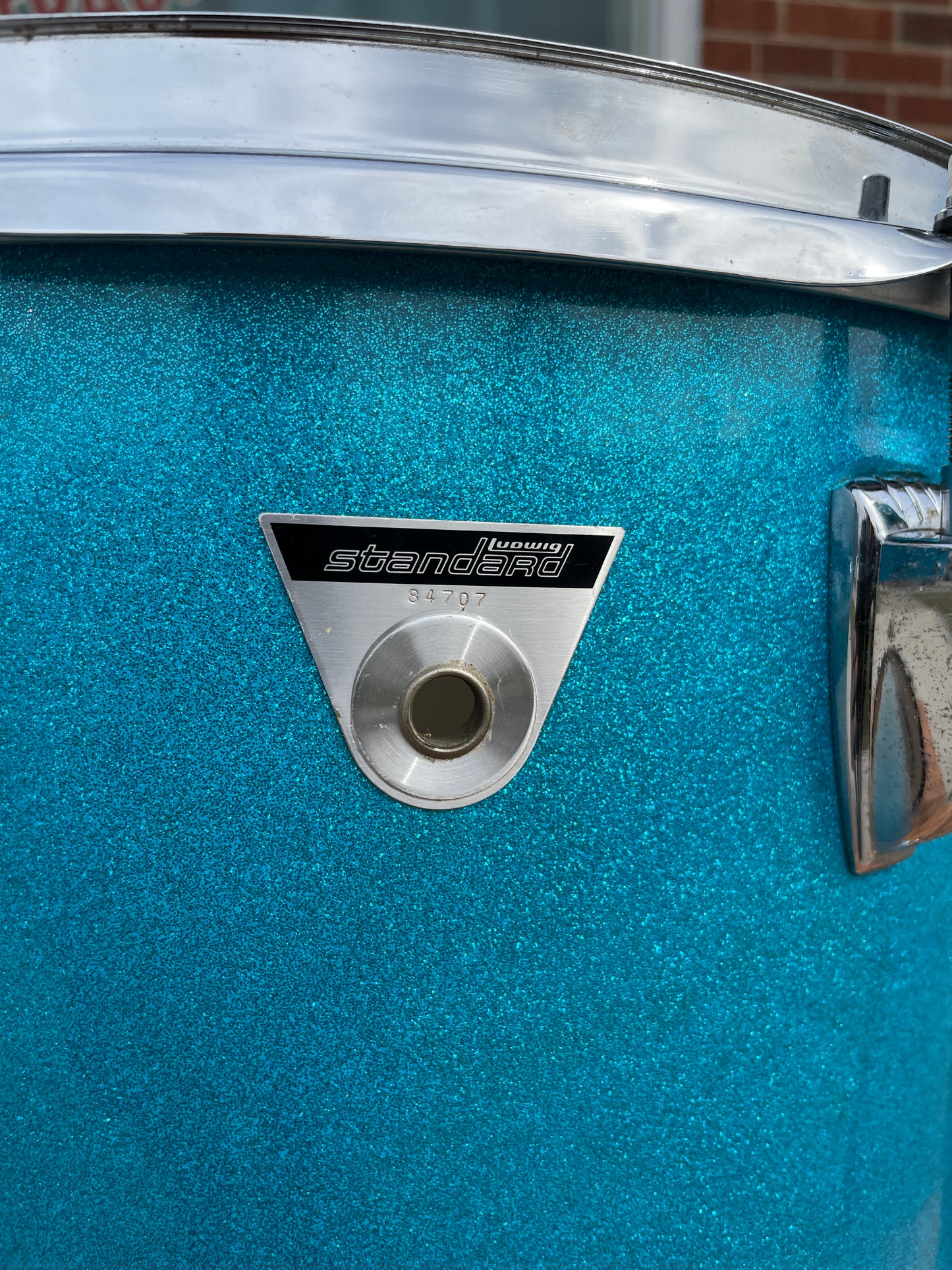 1970s Ludwig Standard S-330 Hollywood Drum Set Blue Mist Sparkle 22/12/13/16 Factory Classic Lugs