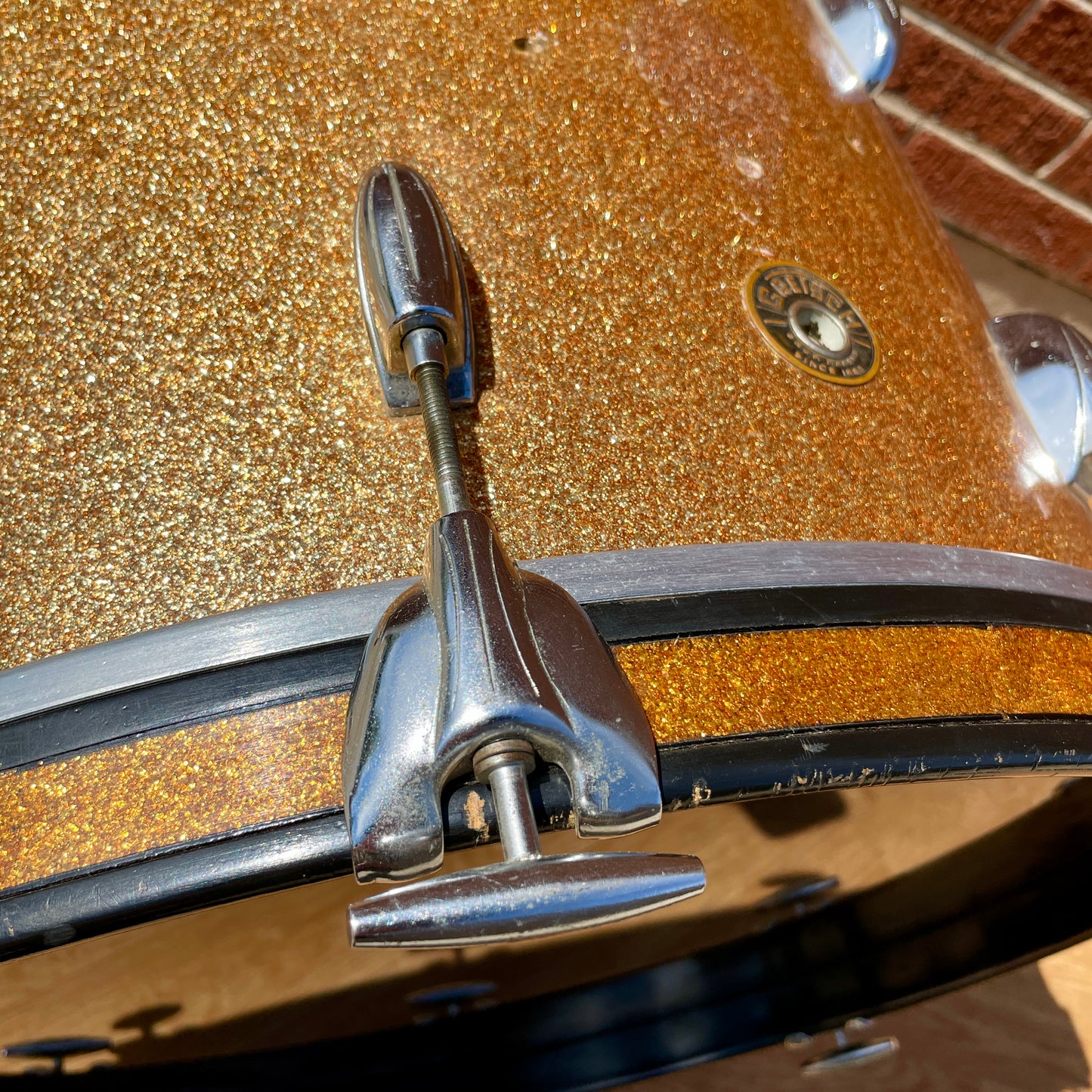 1960s Gretsch Round Badge 14x20 Bass Drum Champagne Sparkle