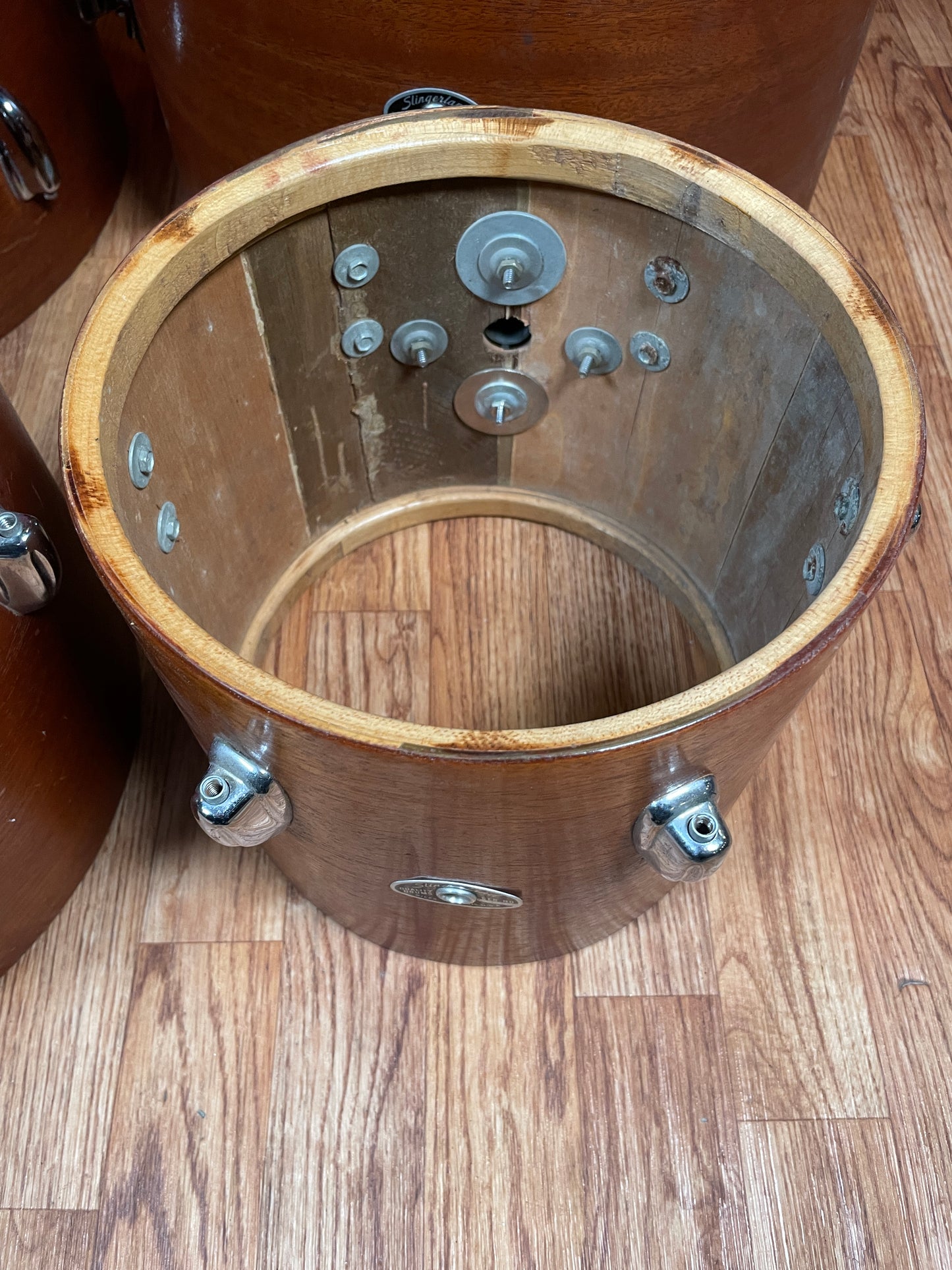 1970s Slingerland Modern Combo No. 75N Drum Set Mahogany 20/10/13/16 Concert Tom