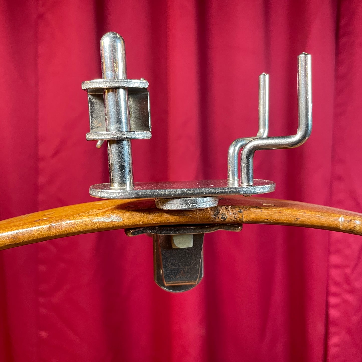 1960s Ludwig Bell Block Holder w/ U-Clamp No. 1323 Script Logo Nickel