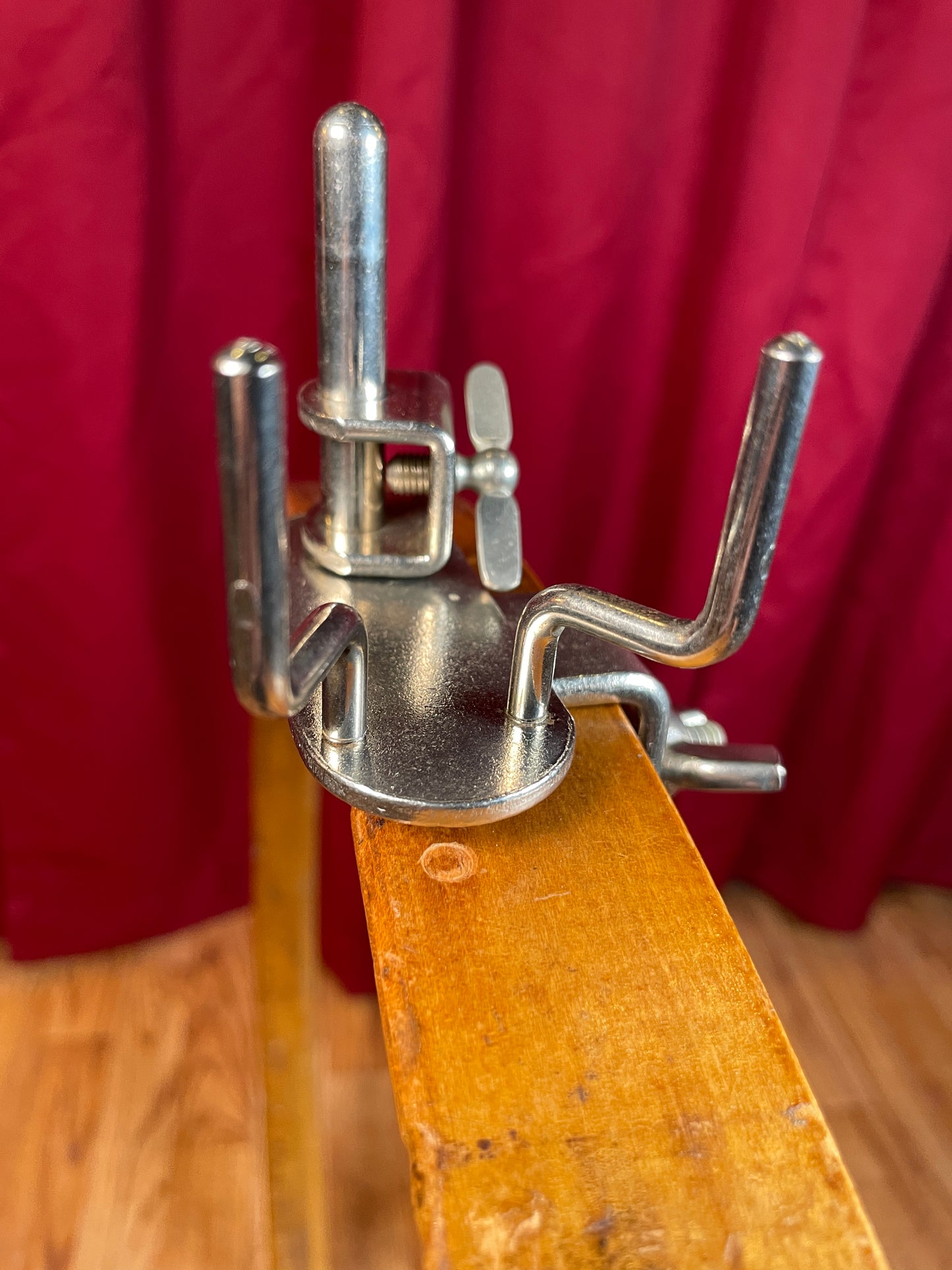 1960s Ludwig Bell Block Holder w/ U-Clamp No. 1323 Script Logo Nickel