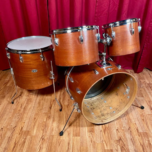 1970s Slingerland Modern Combo No. 75N Drum Set Mahogany 20/10/13/16 Concert Tom