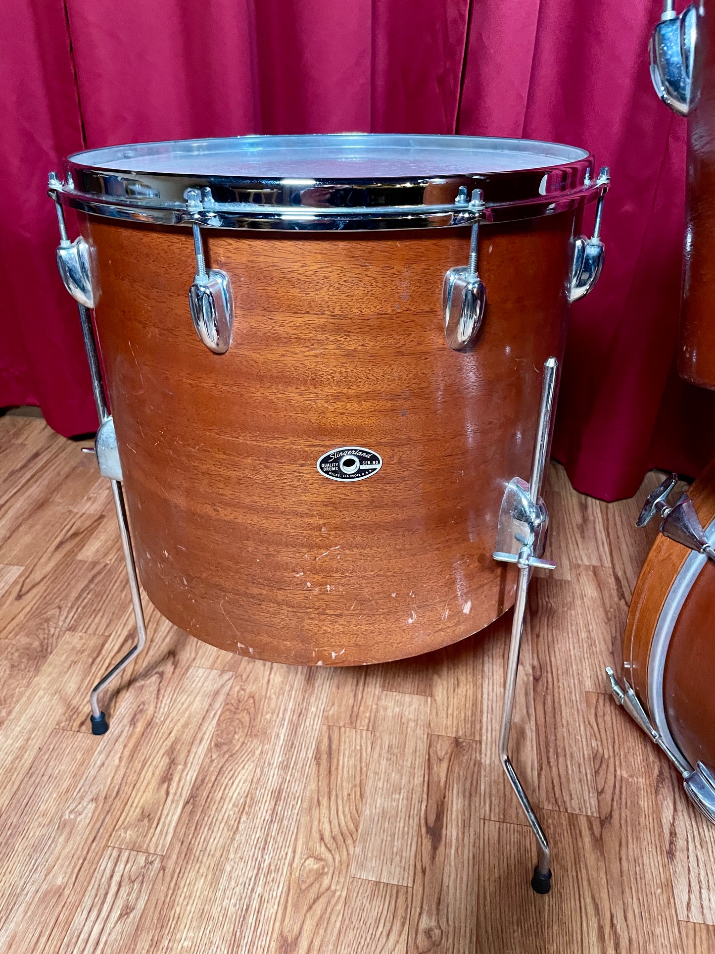 1970s Slingerland Modern Combo No. 75N Drum Set Mahogany 20/10/13/16 Concert Tom