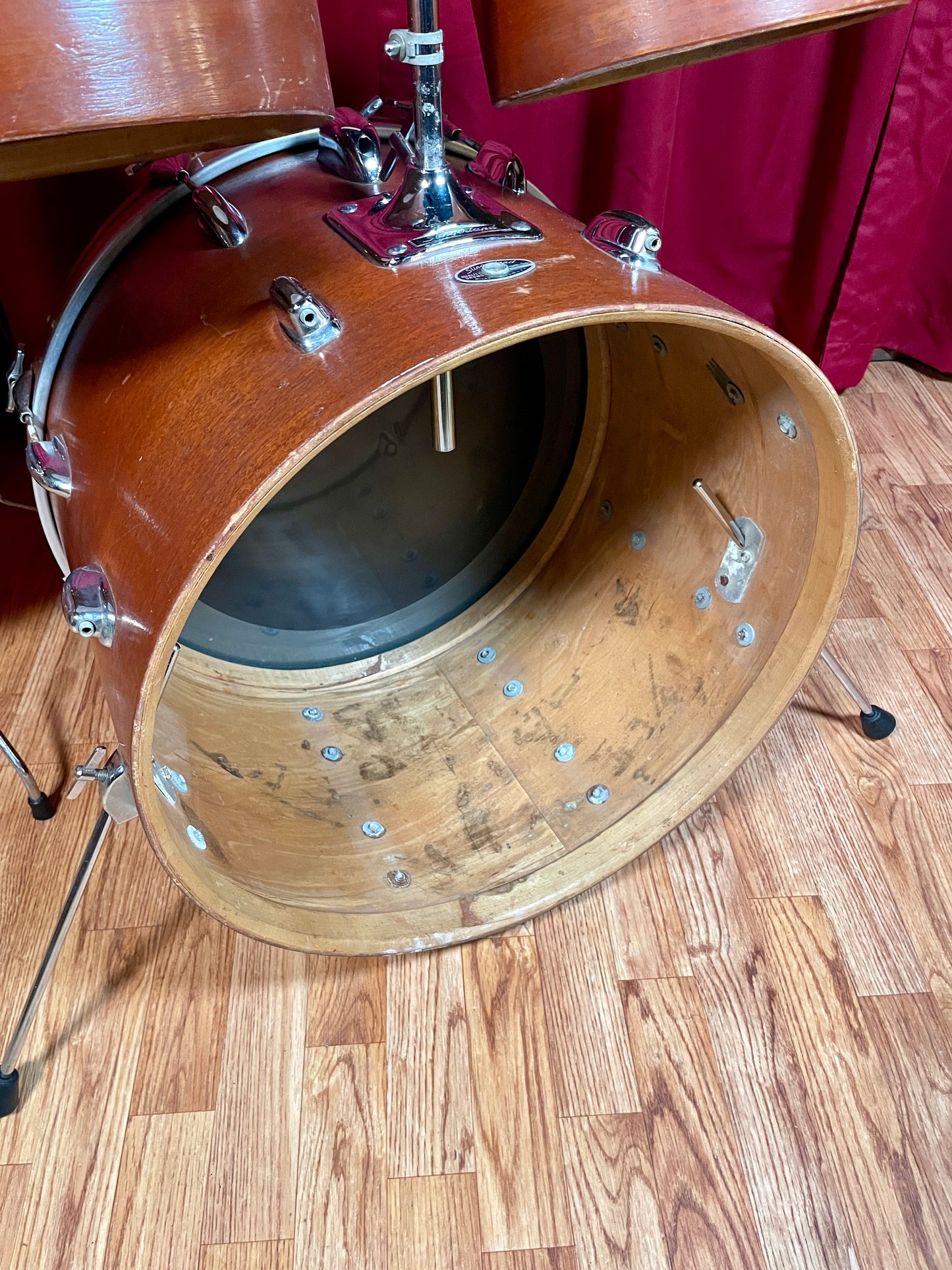1970s Slingerland Modern Combo No. 75N Drum Set Mahogany 20/10/13/16 Concert Tom