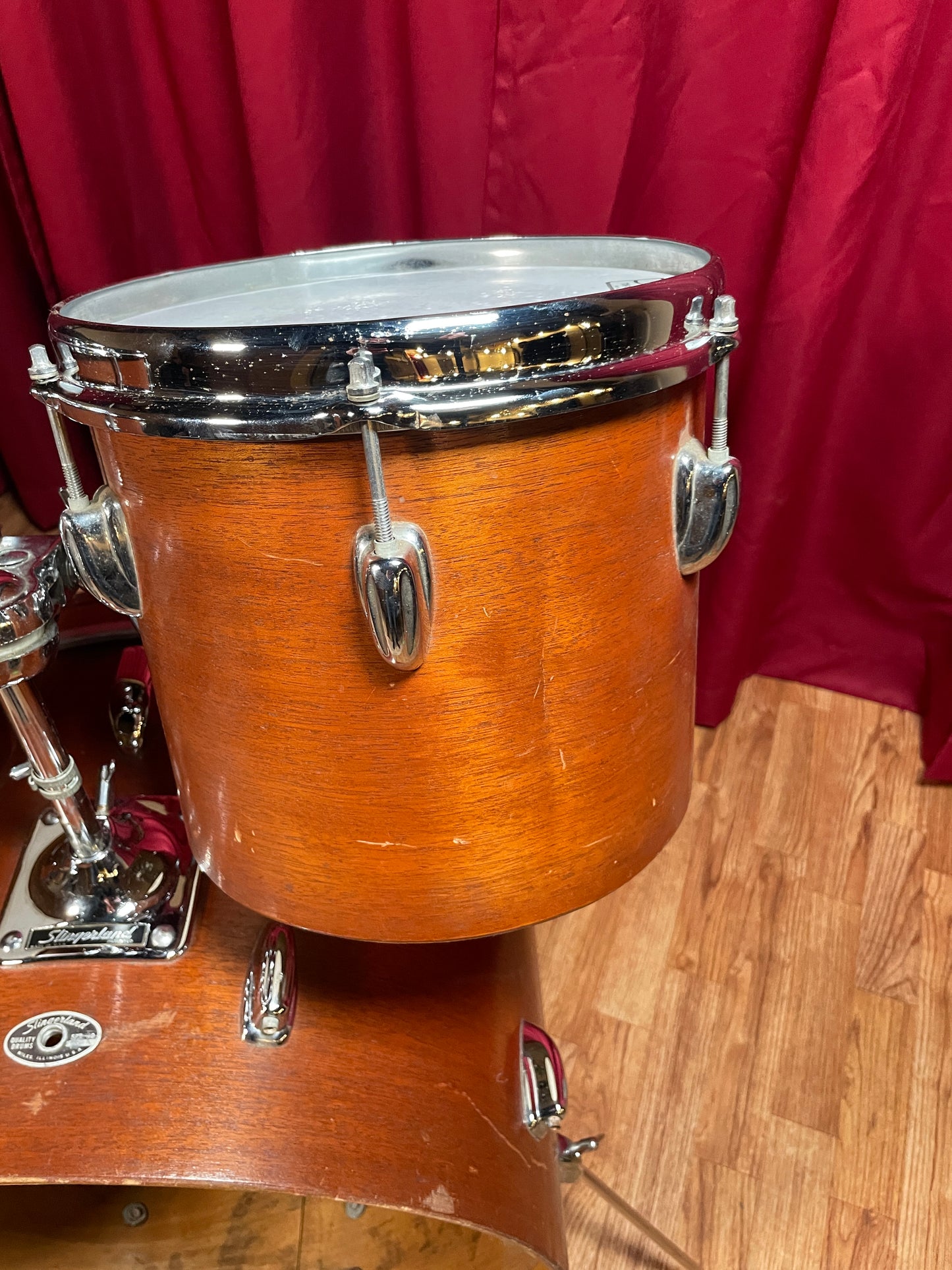 1970s Slingerland Modern Combo No. 75N Drum Set Mahogany 20/10/13/16 Concert Tom