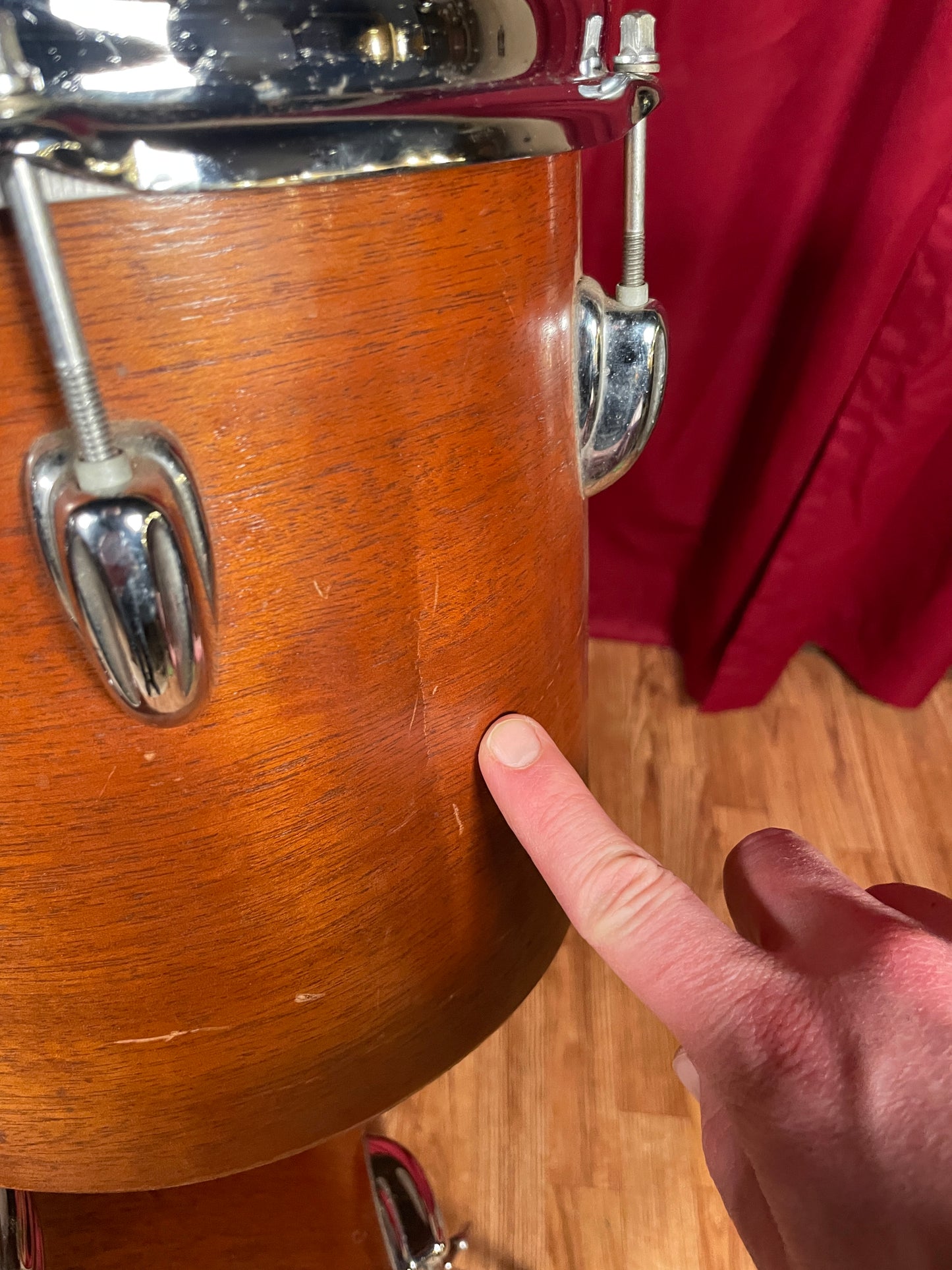 1970s Slingerland Modern Combo No. 75N Drum Set Mahogany 20/10/13/16 Concert Tom