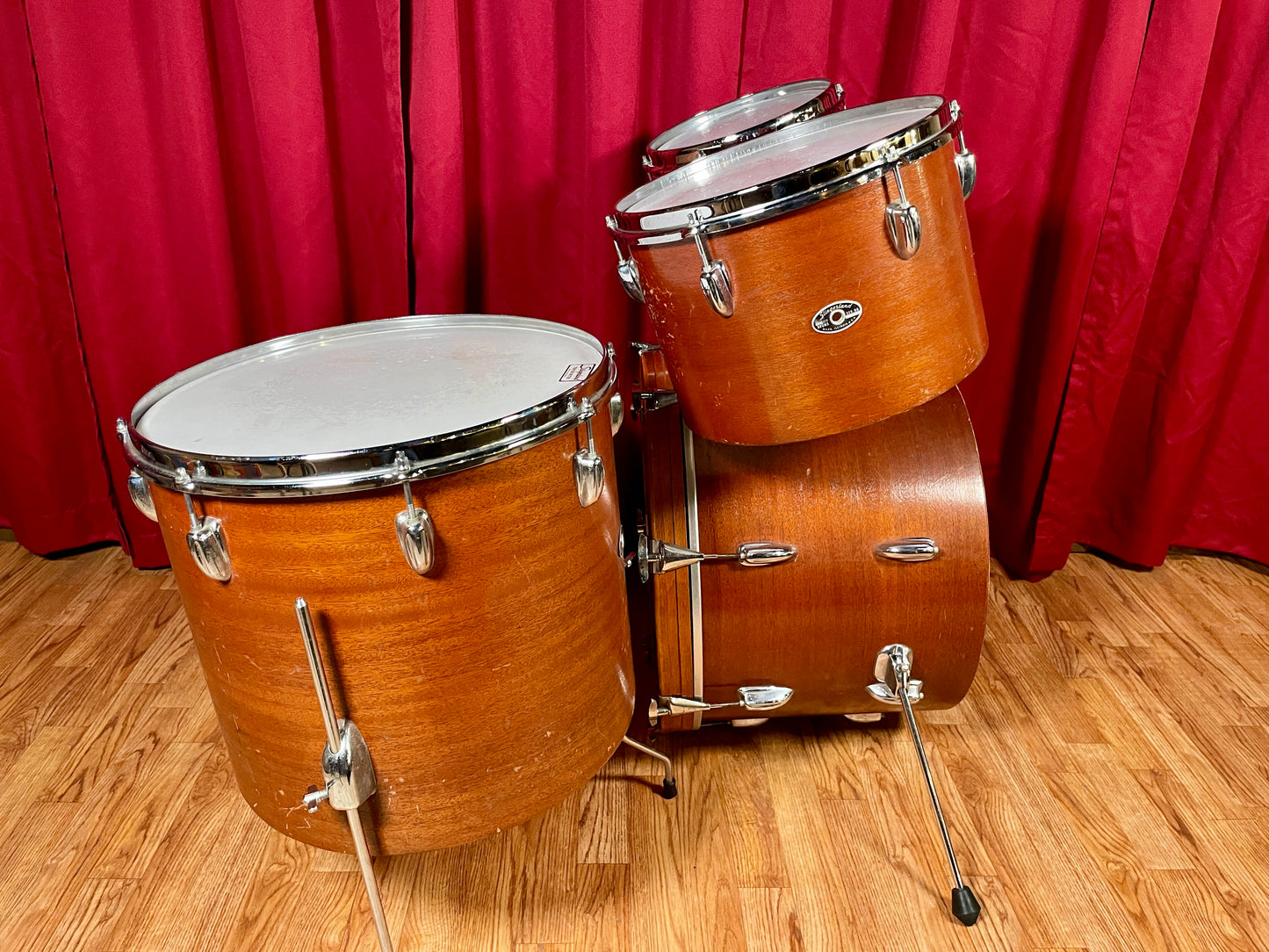 1970s Slingerland Modern Combo No. 75N Drum Set Mahogany 20/10/13/16 Concert Tom