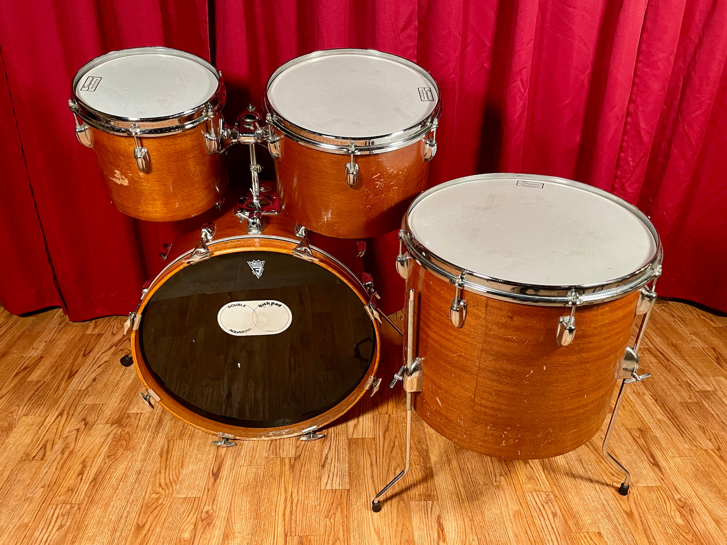 1970s Slingerland Modern Combo No. 75N Drum Set Mahogany 20/10/13/16 Concert Tom