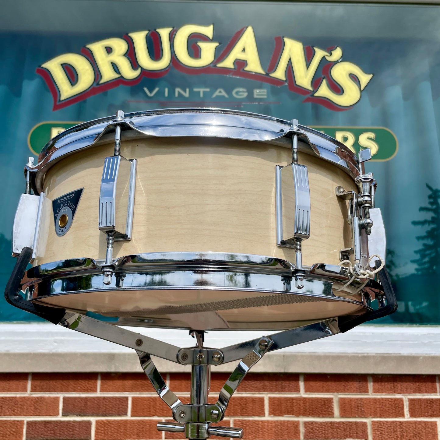 1970s Ludwig Educator 5x14 8 Lug Snare Drum Maple Cortex