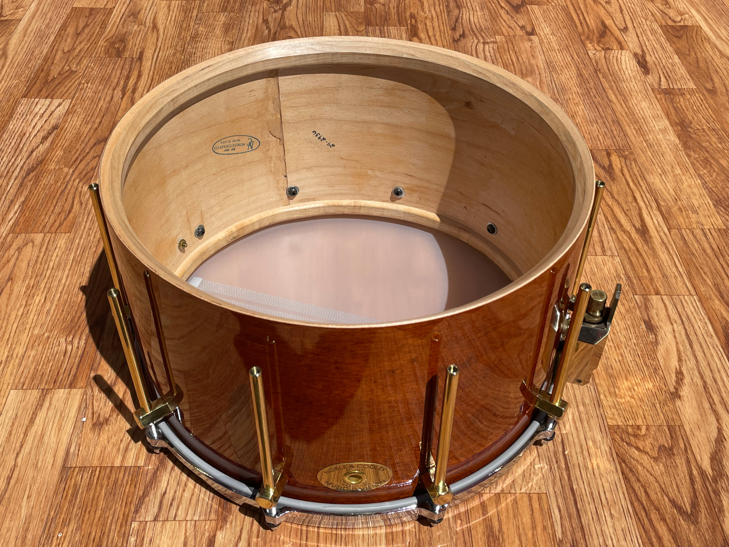 Noble & Cooley 8x14 Solid Maple Shell Snare Drum Amber Honey