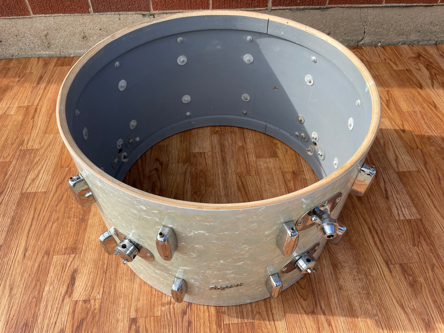 1960s Rogers Holiday 14x22 Bass Drum Single White Marine Pearl Cleveland