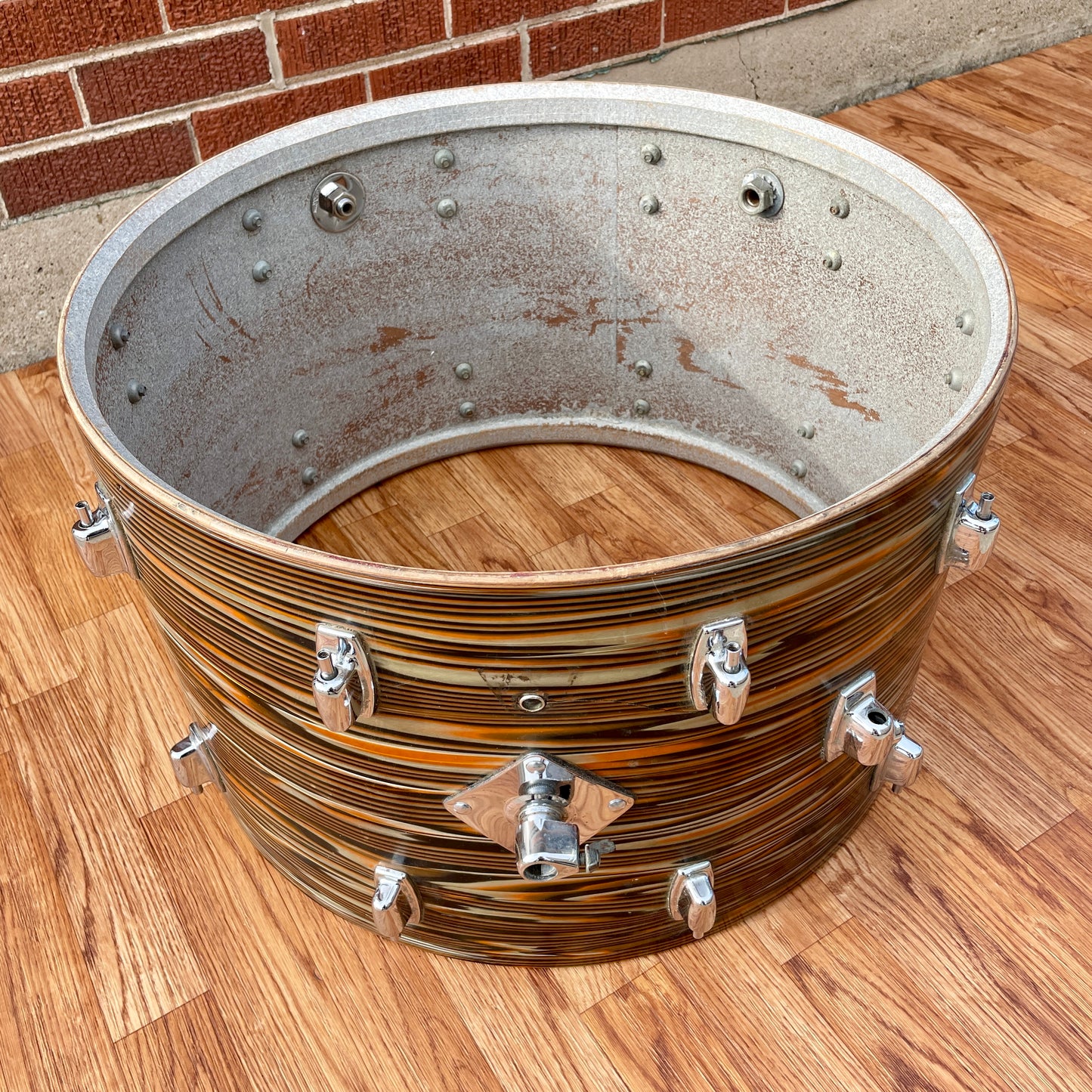 1970s Ludwig Standard 14x22 Bass Drum Shell Gold Strata