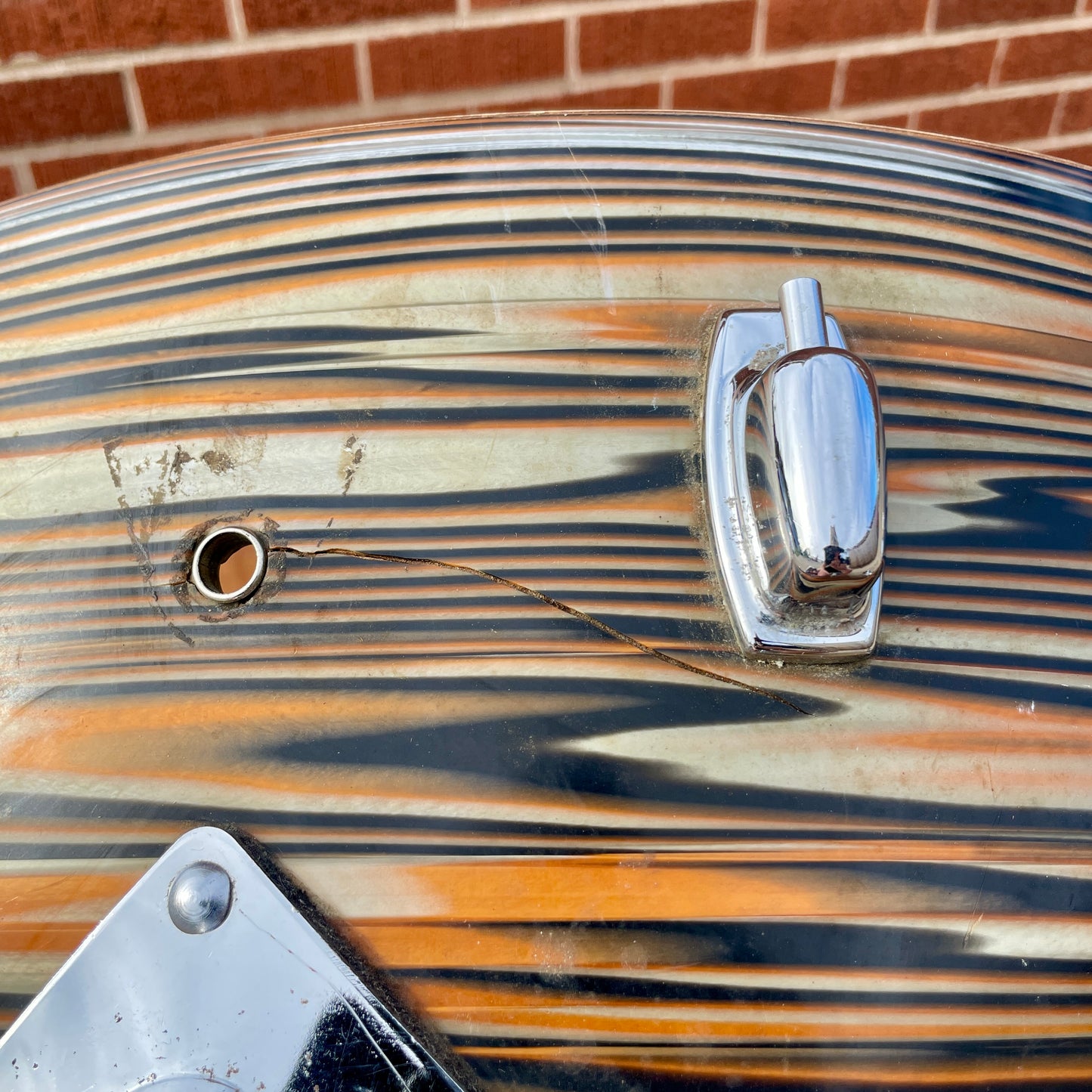 1970s Ludwig Standard 14x22 Bass Drum Shell Gold Strata