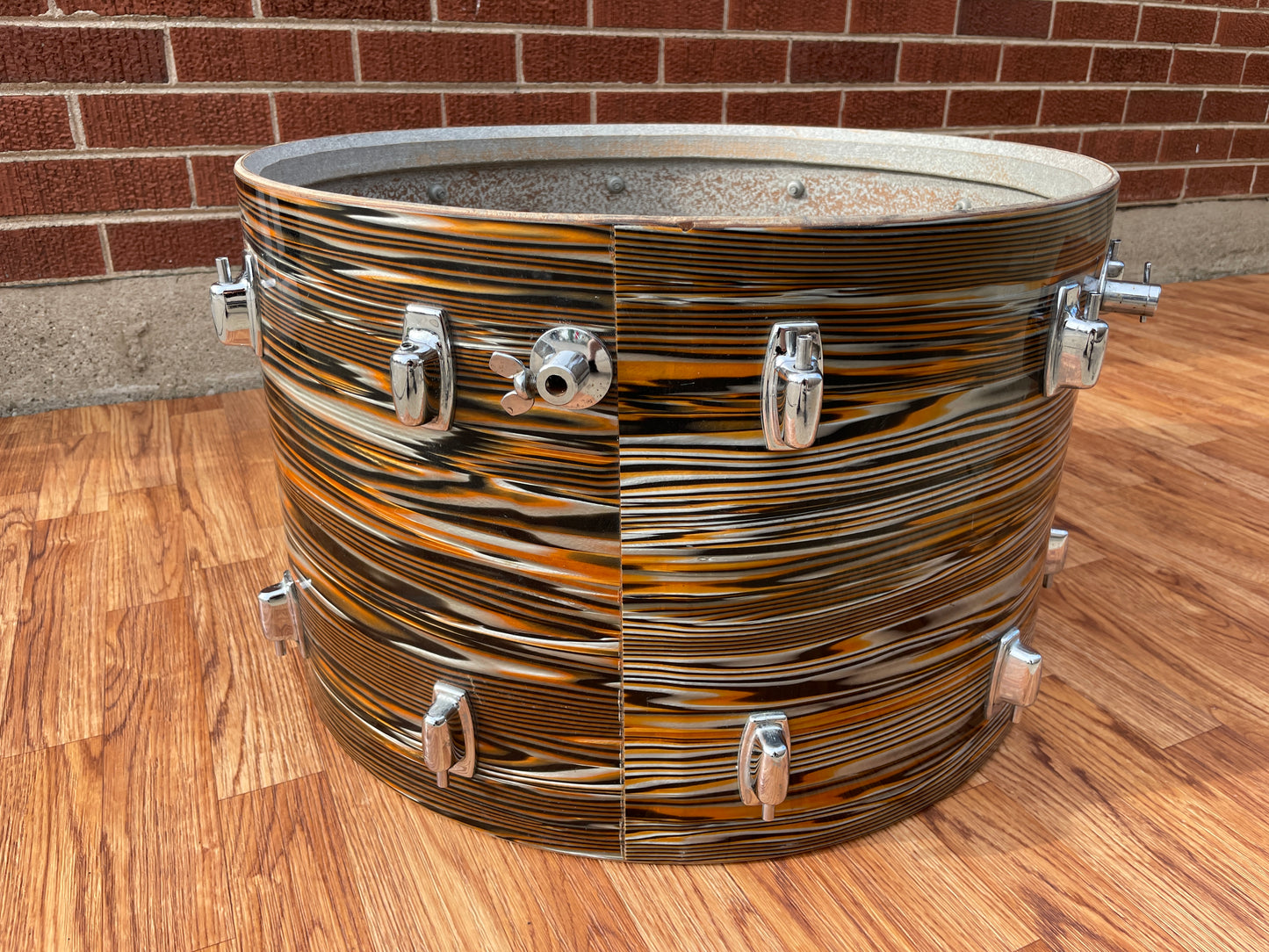 1970s Ludwig Standard 14x22 Bass Drum Shell Gold Strata