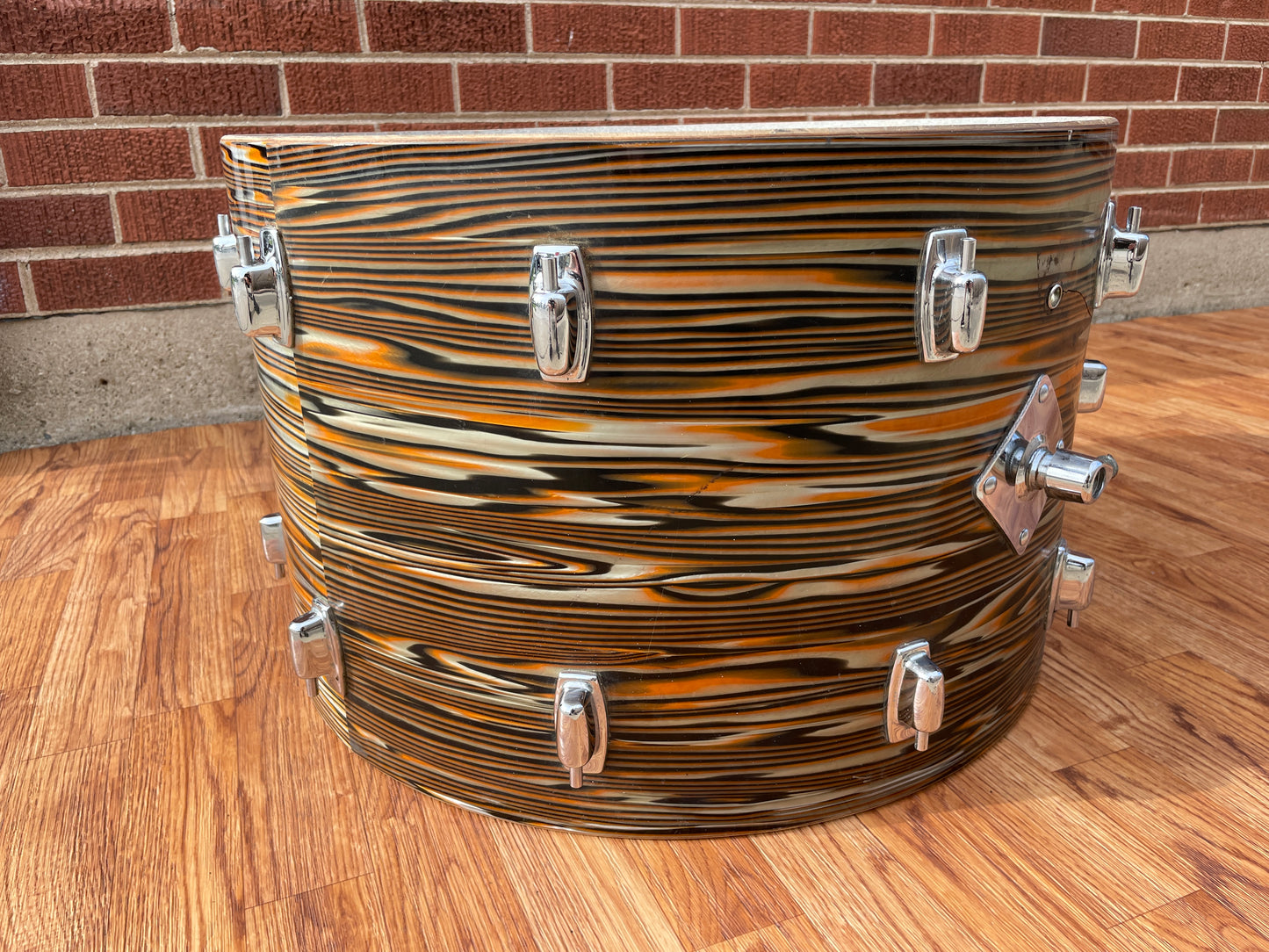 1970s Ludwig Standard 14x22 Bass Drum Shell Gold Strata