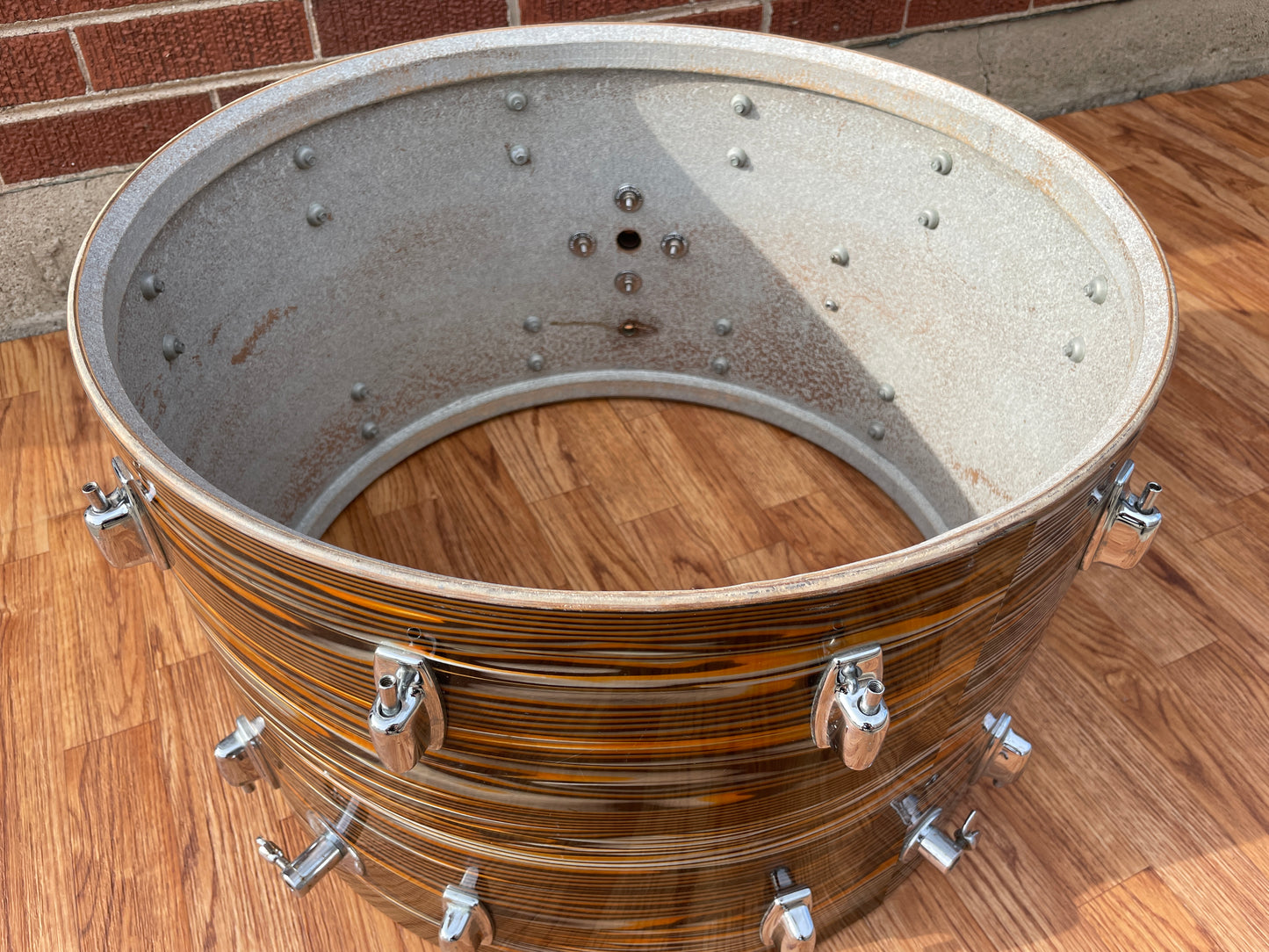 1970s Ludwig Standard 14x22 Bass Drum Shell Gold Strata