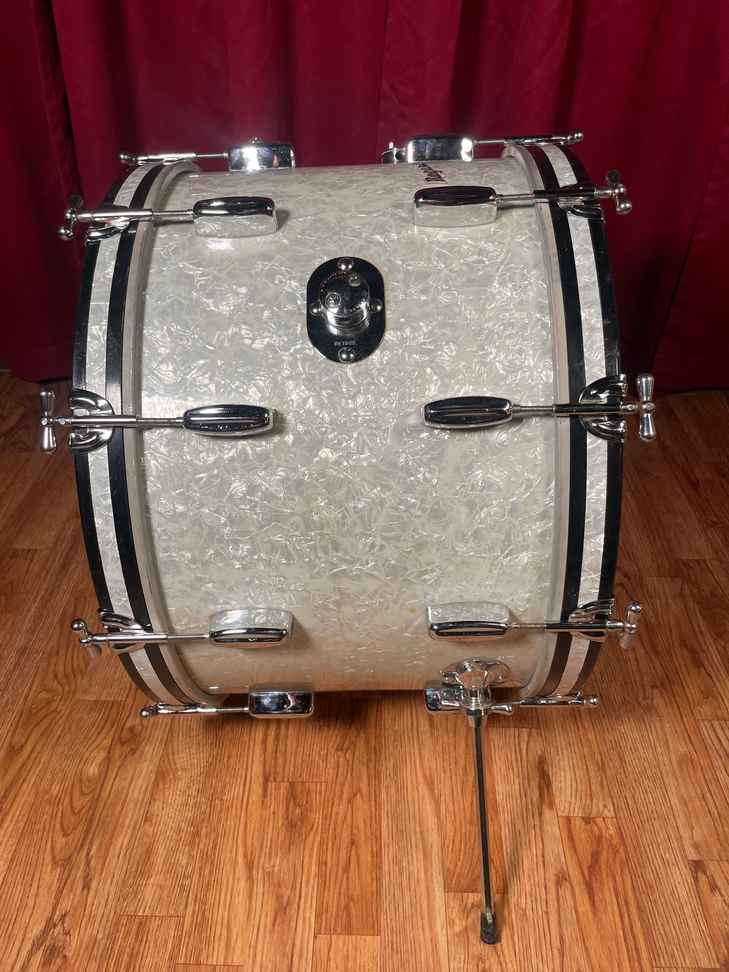 1960s Rogers Holiday 14x22 Bass Drum Single White Marine Pearl Cleveland