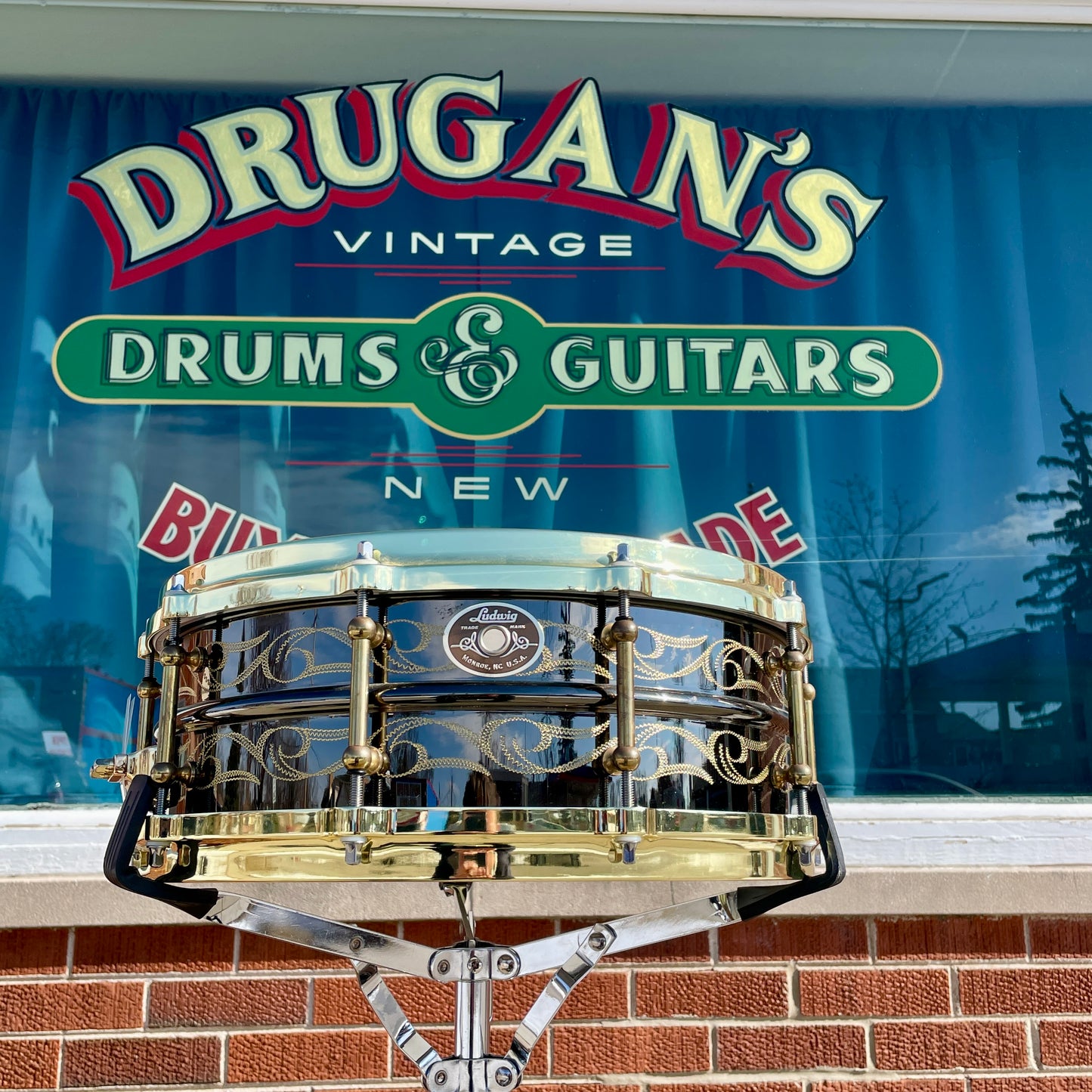 2005 Ludwig 5x14 John Aldridge Engraved Black Beauty Snare Drum #73 of 150