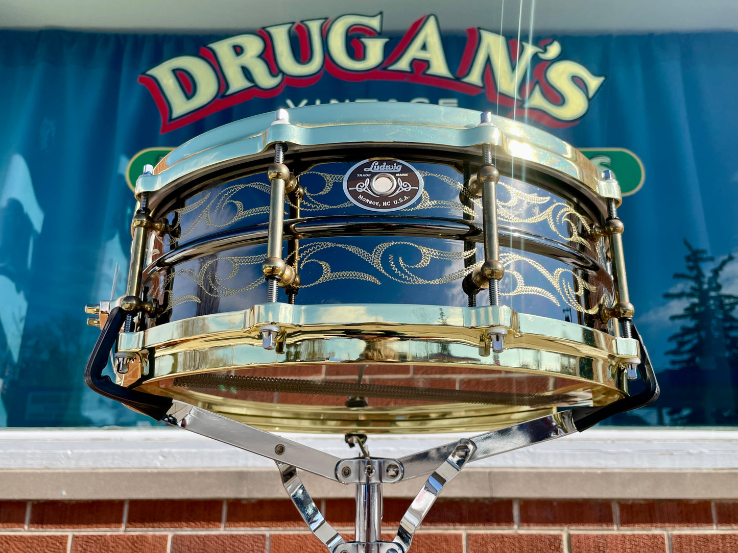 2005 Ludwig 5x14 John Aldridge Engraved Black Beauty Snare Drum #73 of 150