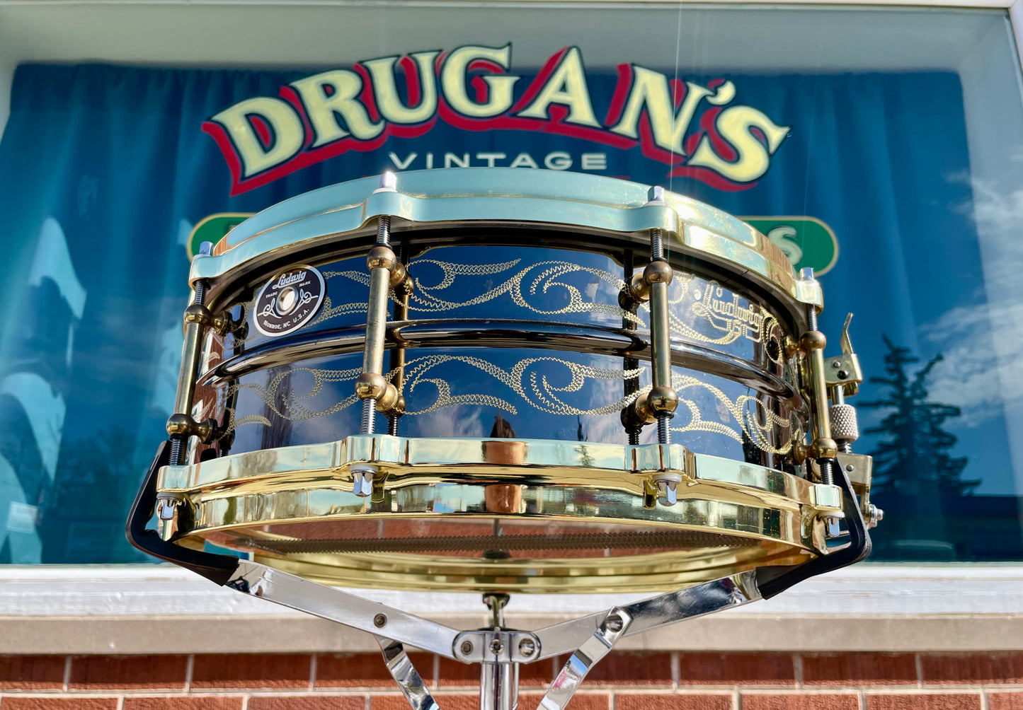 2005 Ludwig 5x14 John Aldridge Engraved Black Beauty Snare Drum #73 of 150