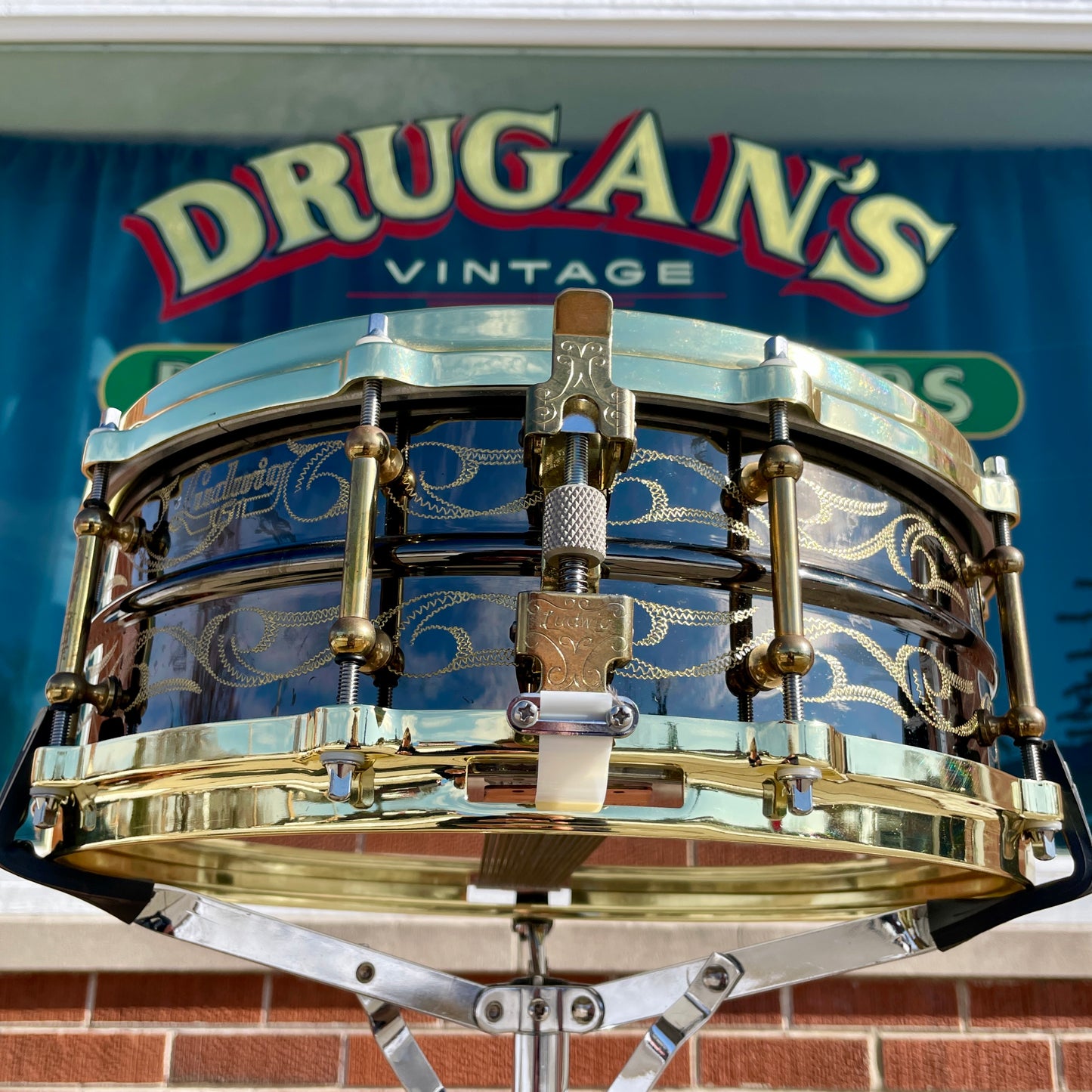 2005 Ludwig 5x14 John Aldridge Engraved Black Beauty Snare Drum #73 of 150