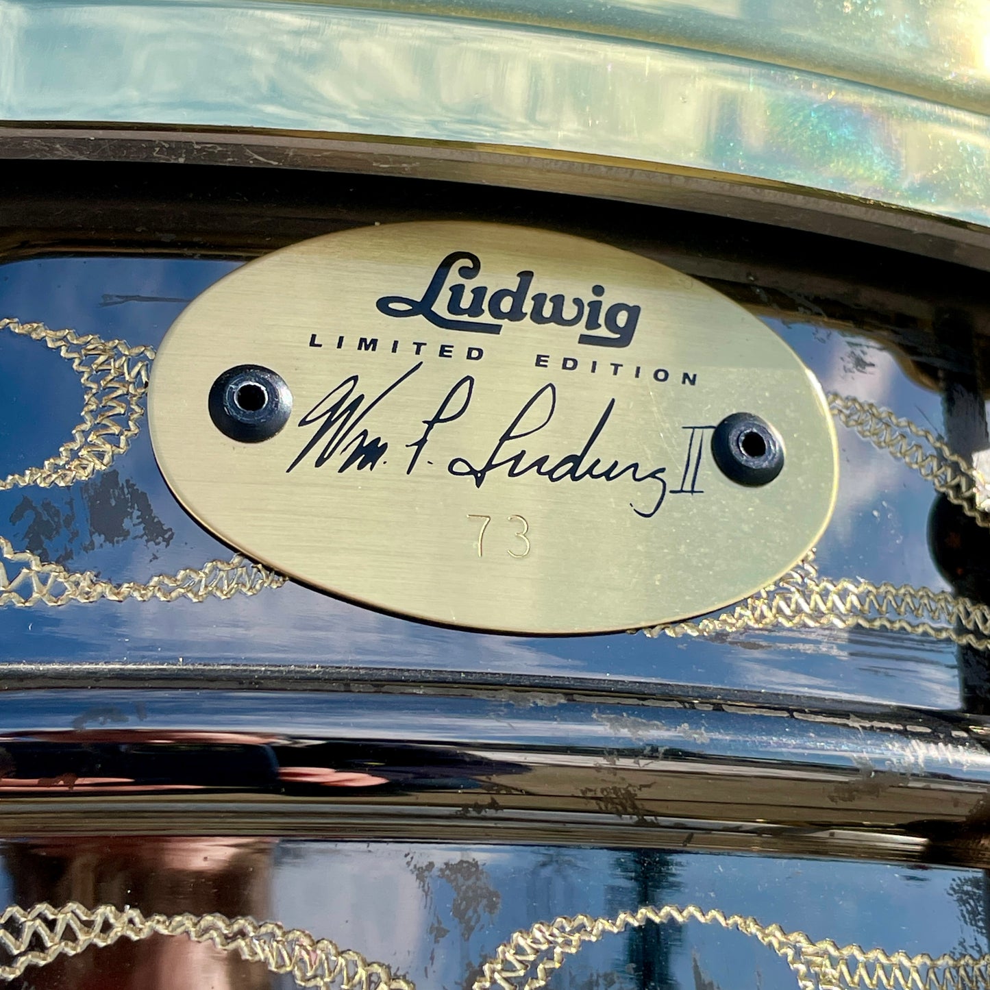 2005 Ludwig 5x14 John Aldridge Engraved Black Beauty Snare Drum #73 of 150