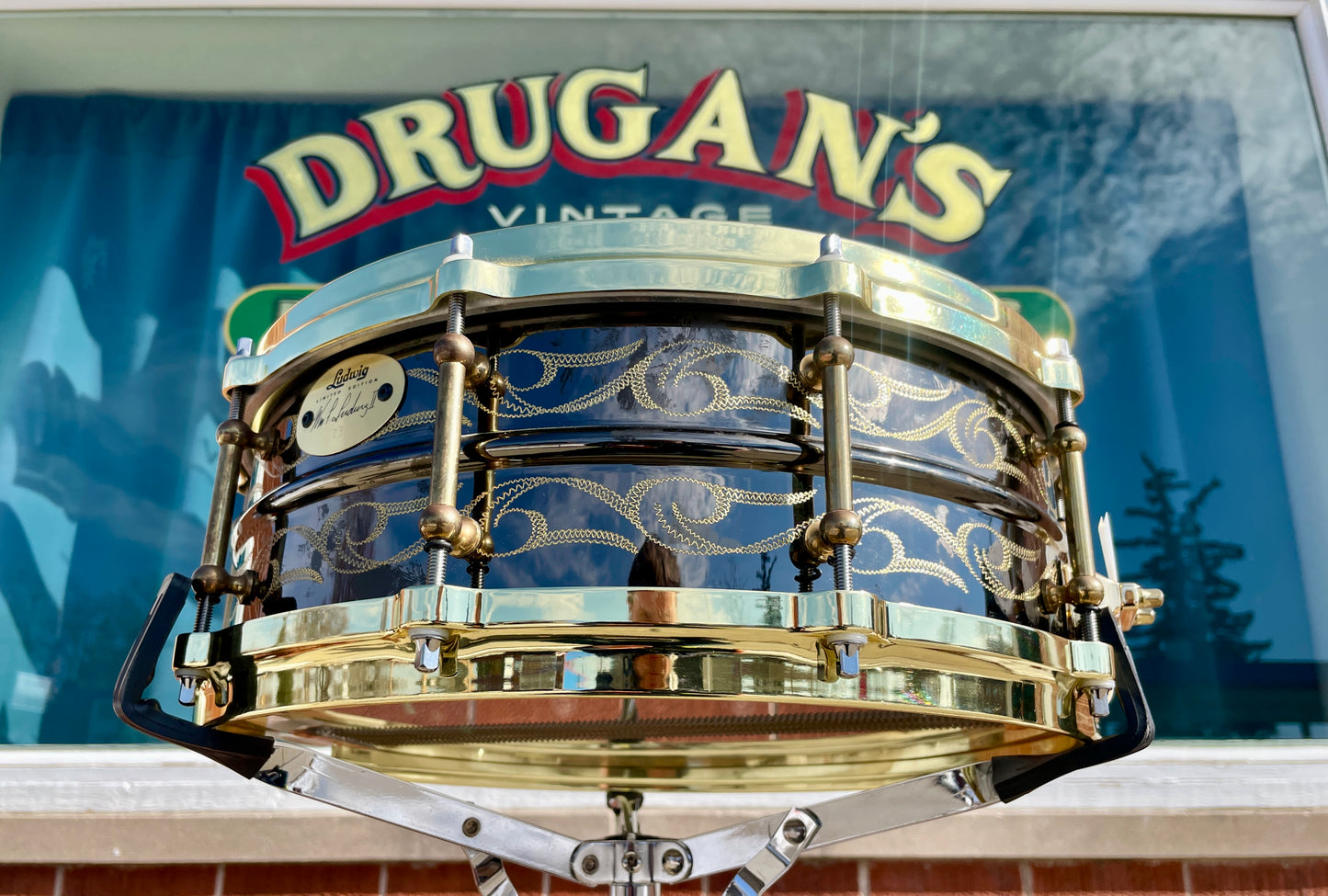 2005 Ludwig 5x14 John Aldridge Engraved Black Beauty Snare Drum #73 of 150