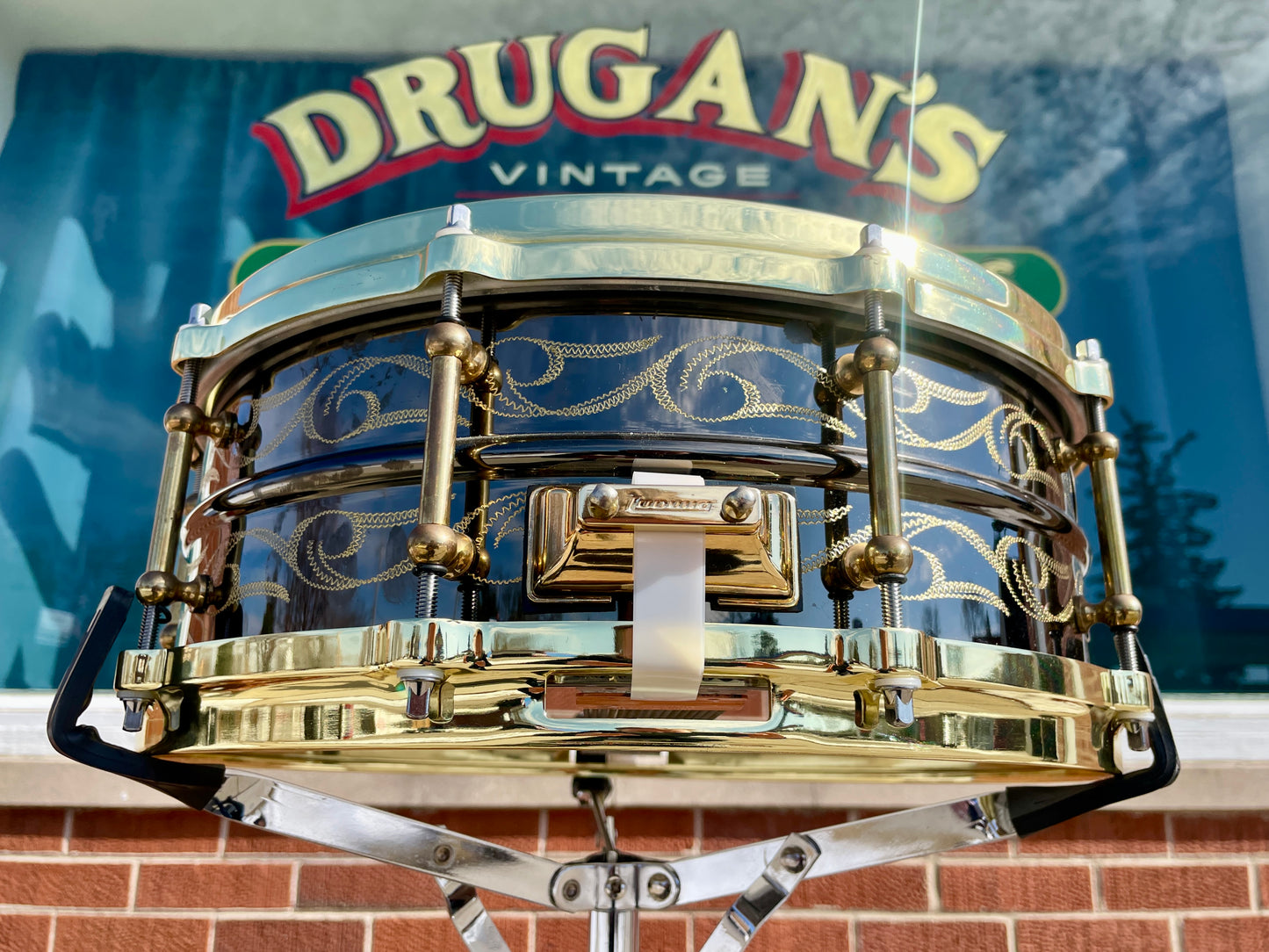 2005 Ludwig 5x14 John Aldridge Engraved Black Beauty Snare Drum #73 of 150