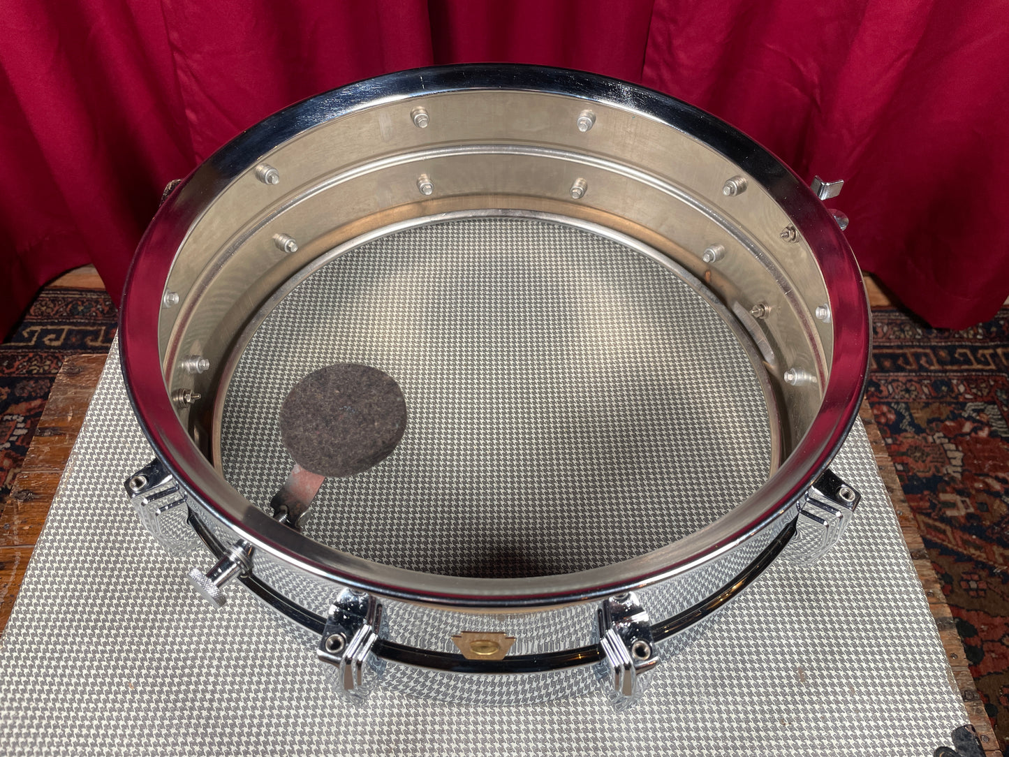 1960s Ludwig 5x14 Pre-Serial Super 400 Supraphonic Chrome Over Brass Snare Drum COB