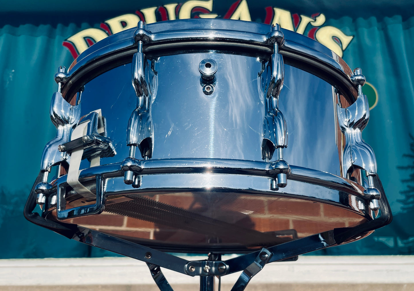 1960s Premier 5.5x14 Hi-Fi Chrome Over Brass No. 37 Snare Drum COB