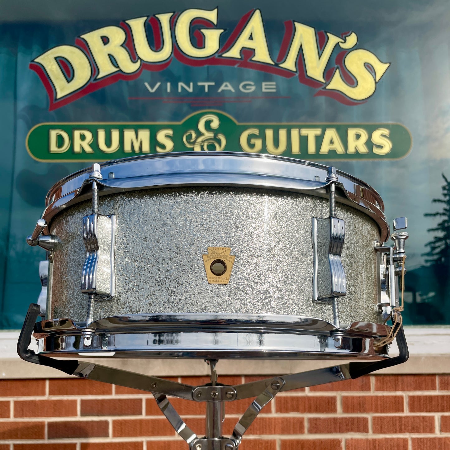 1960s Ludwig 5x14 Pioneer No. 491 Snare Drum Silver Sparkle
